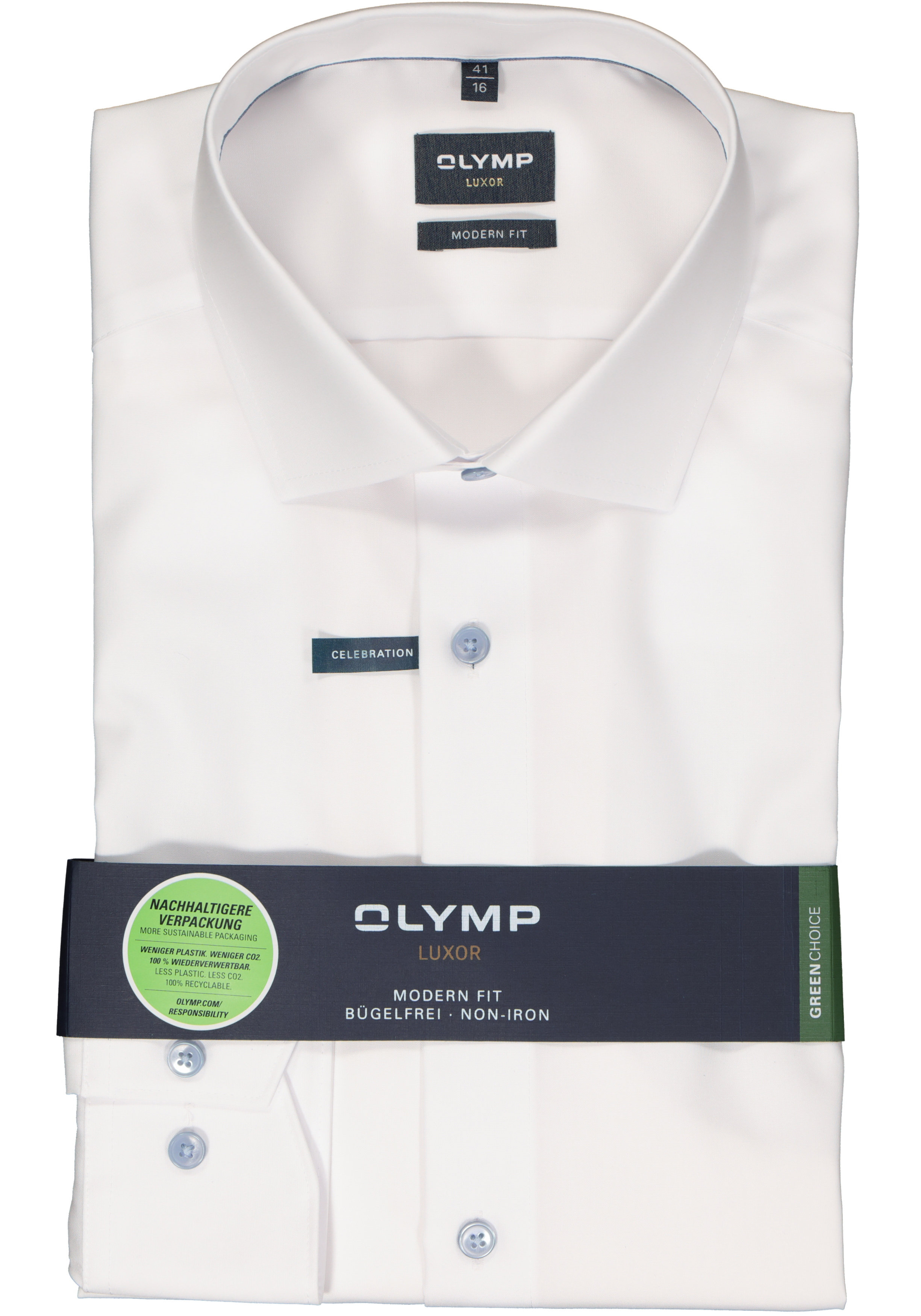 OLYMP modern fit overhemd, popeline, wit