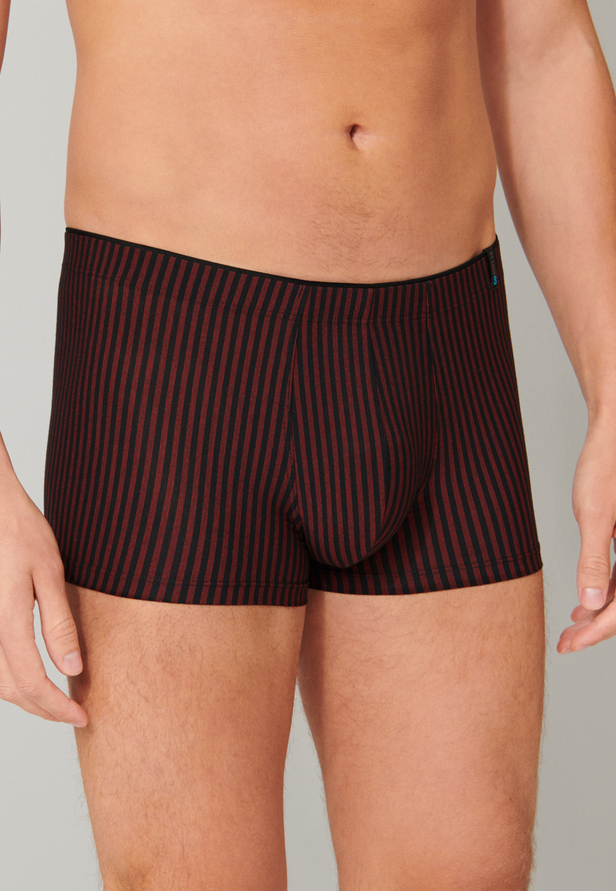 SCHIESSER Long Life Soft boxer (1-pack), heren short rood-zwart gestreept