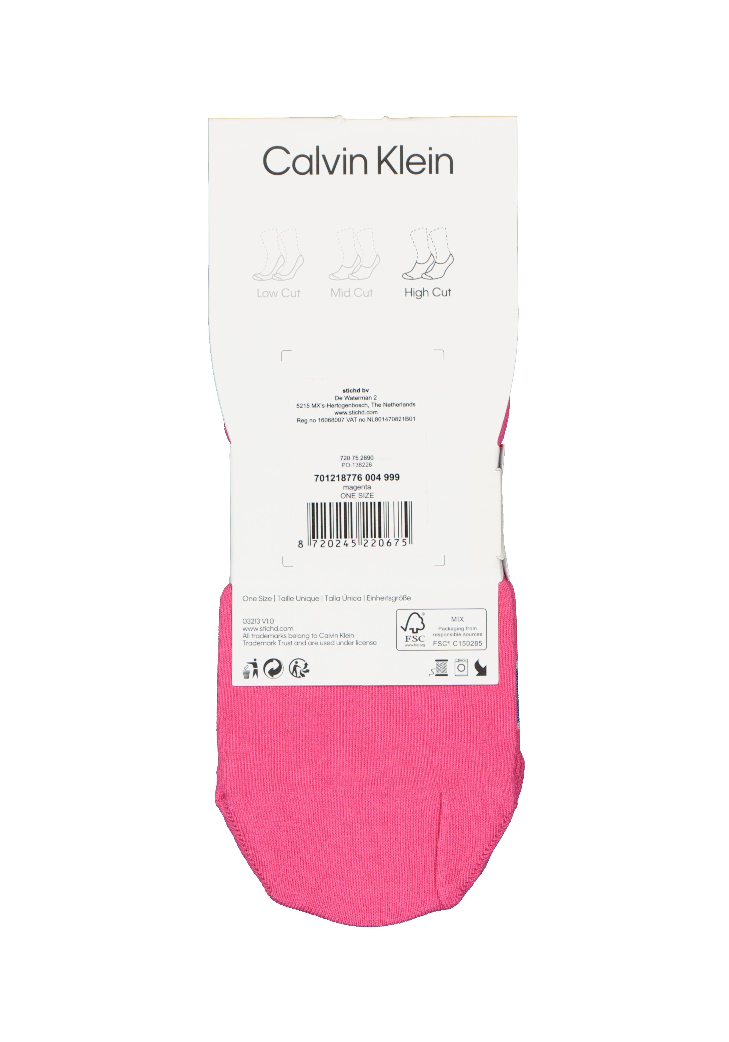 Calvin Klein damessokken Alice (2-pack), onzichtbare sneakersokken, roze