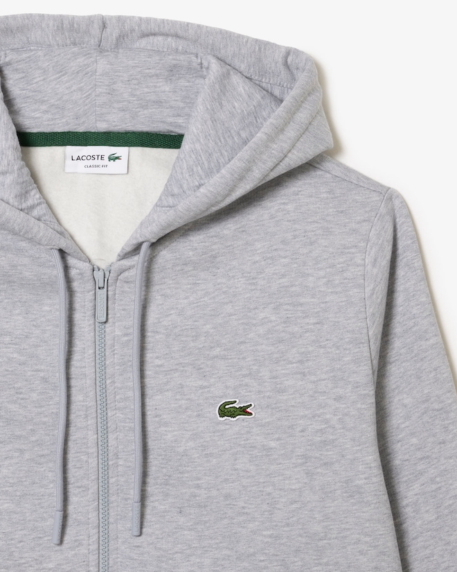 Lacoste heren hoodie sweatsvest, lichtgrijs melange