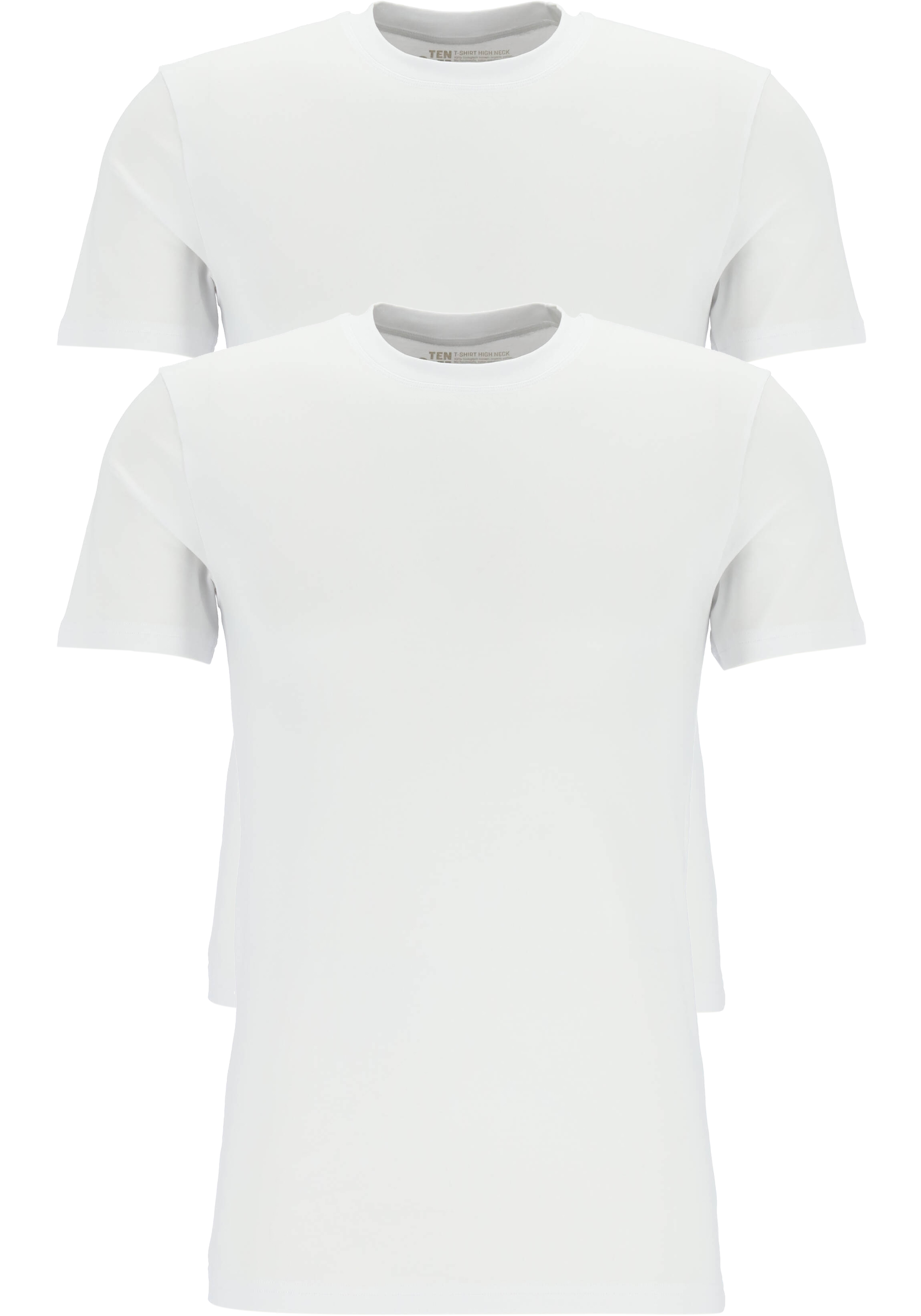 TEN CATE Basics men T-shirt (2-pack), heren T-shirts brede O-hals, wit