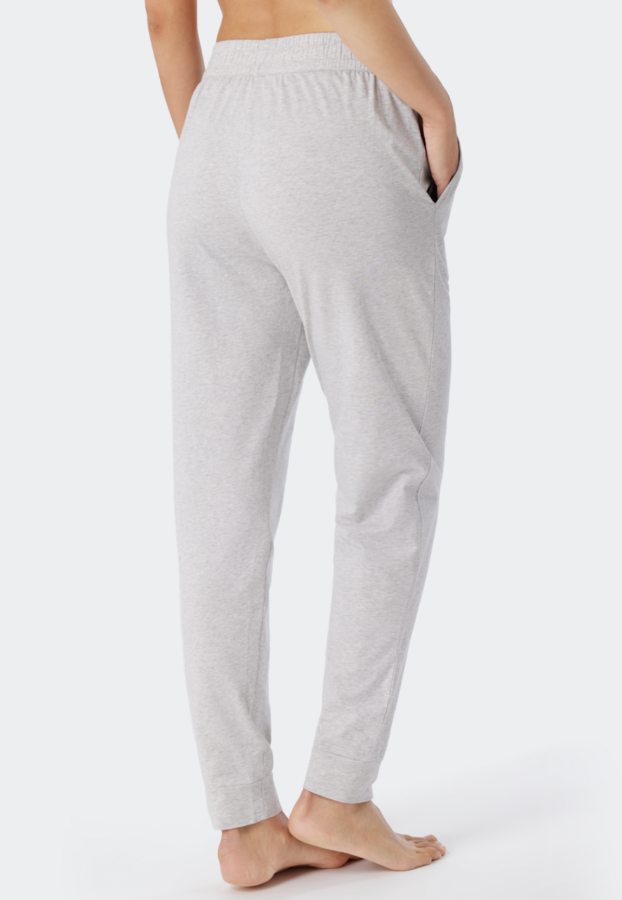 SCHIESSER Mix+Relax loungebroek lang, dames broek lang met manchetten grijs-gemeleerd