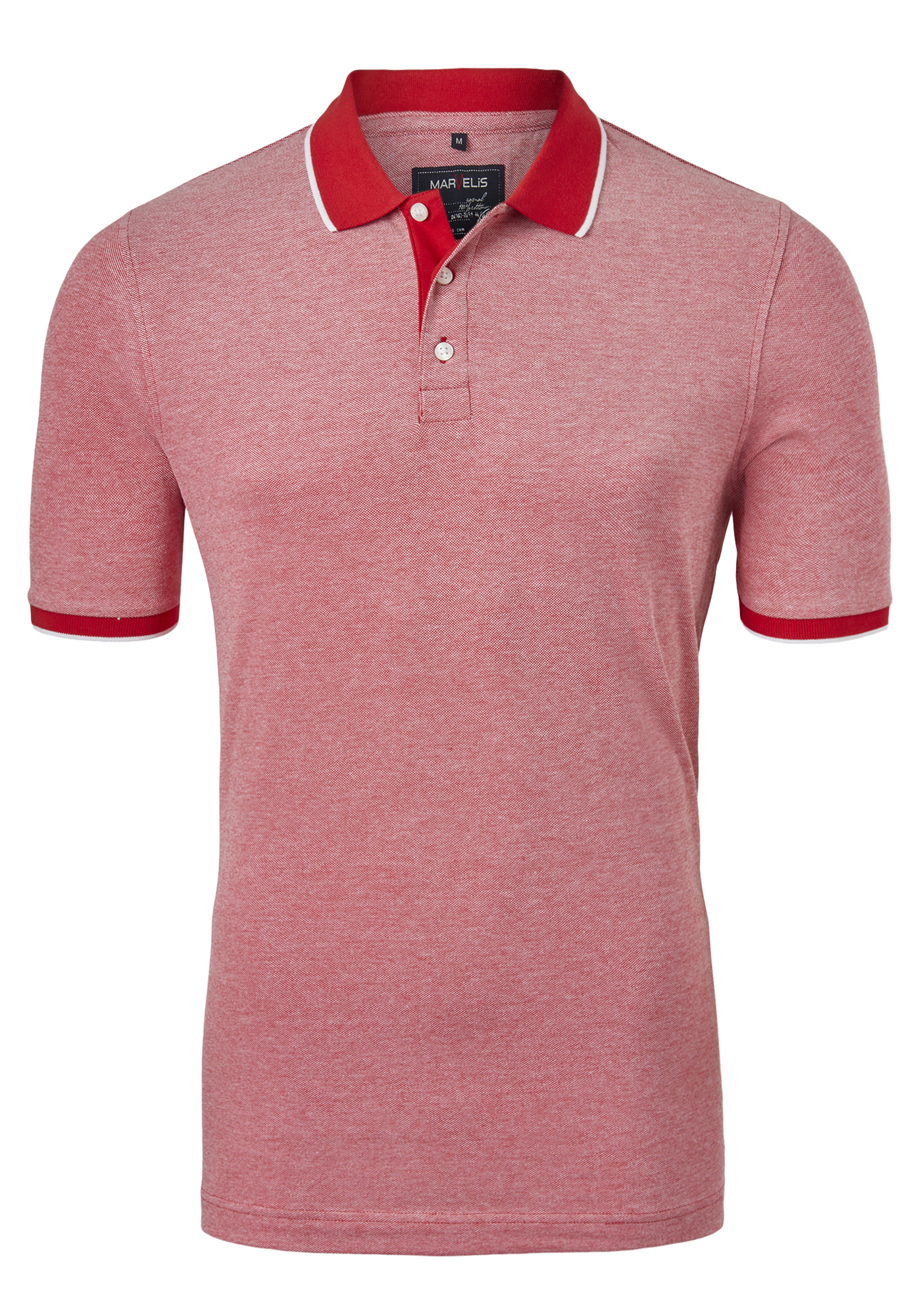 MARVELIS modern fit poloshirt, rood melange 