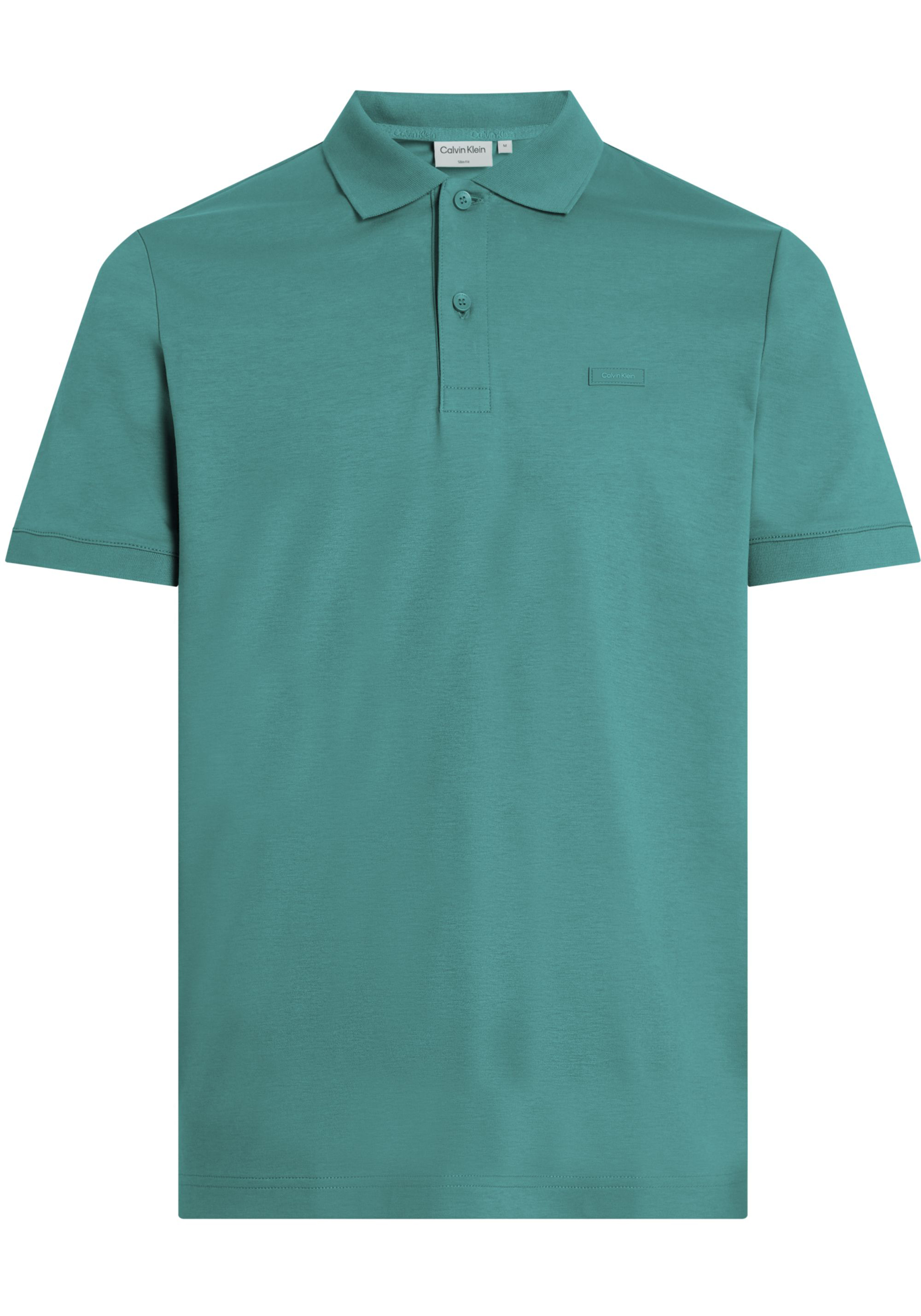 Calvin Klein Smooth Cotton Slim Polo, heren poloshirt, groen