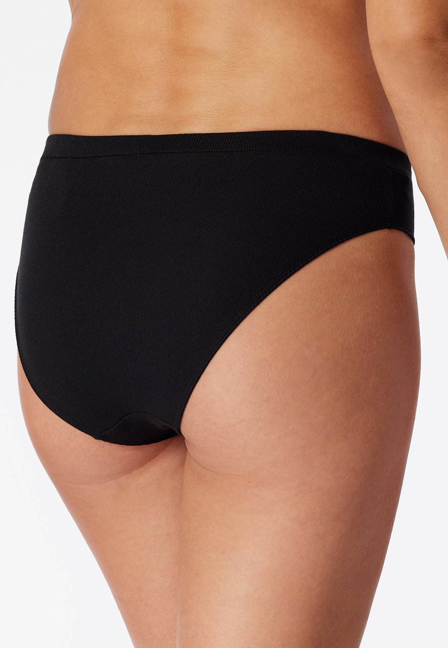 SCHIESSER Pure Rib slip (1-pack), dames rioslip dubbelrib biologisch katoen zwart