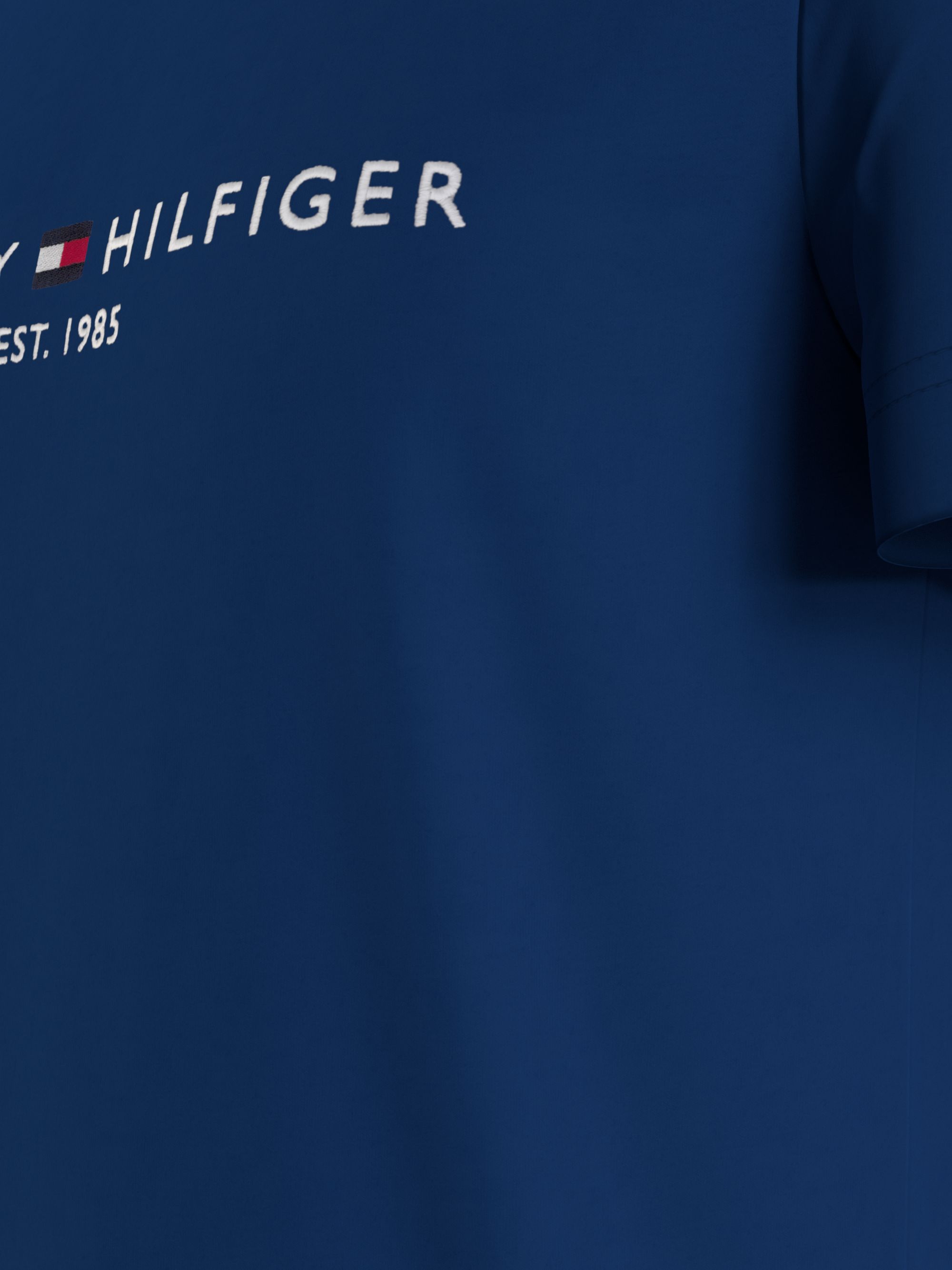 Tommy Hilfiger Tommy Logo Tee, heren T-shirt korte mouw O-hals, donker kobaltblauw