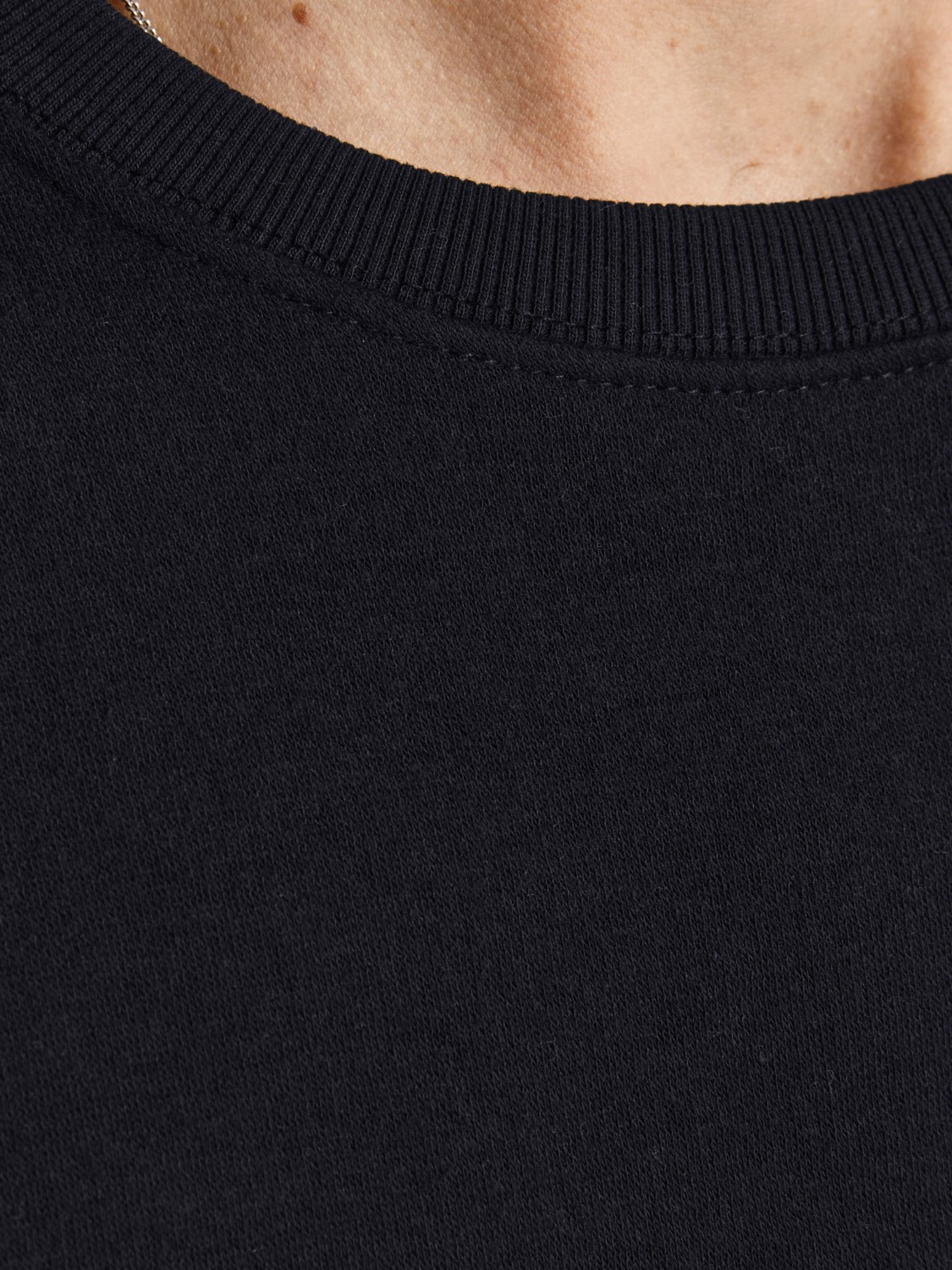 JACK & JONES Bradley sweat crew regular fit, heren sweatshirt katoenmengsel met O-hals, zwart