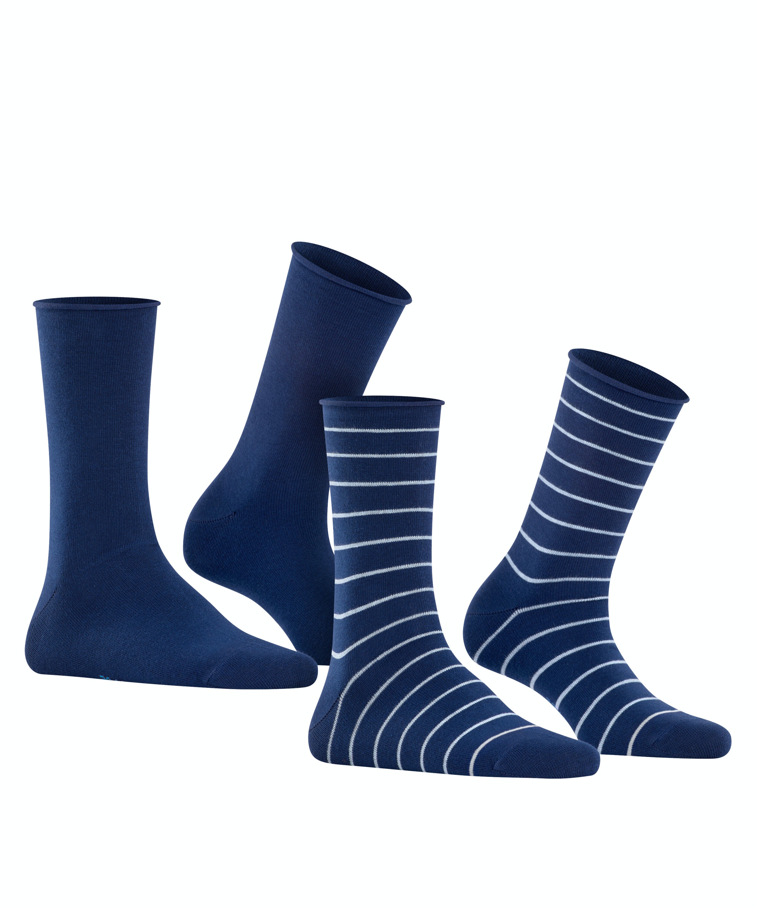 FALKE Happy Stripe 2-Pack damessokken, blauw (royal blue)