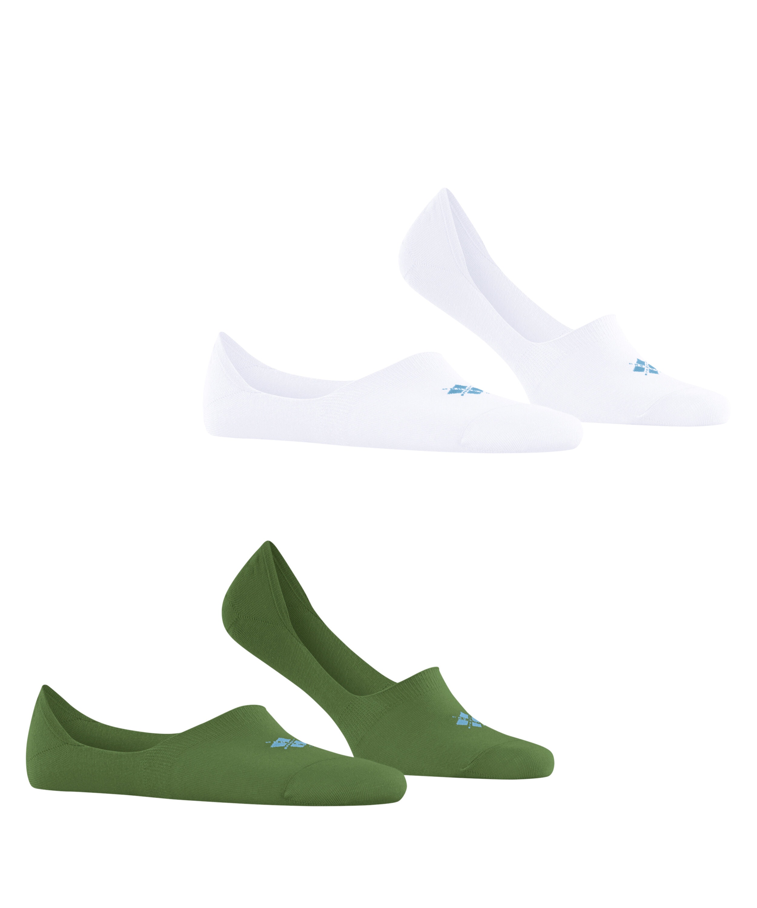 Burlington Everyday 2-Pack heren invisible sokken, groen (fir green)