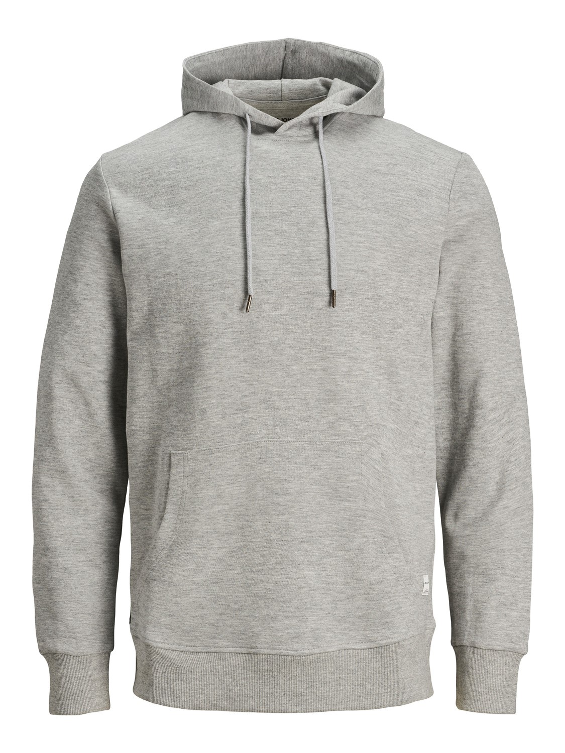 JACK & JONES Basic sweat hood regular fit, heren hoodie katoenmengsel met capuchon, lichtgrijs melange