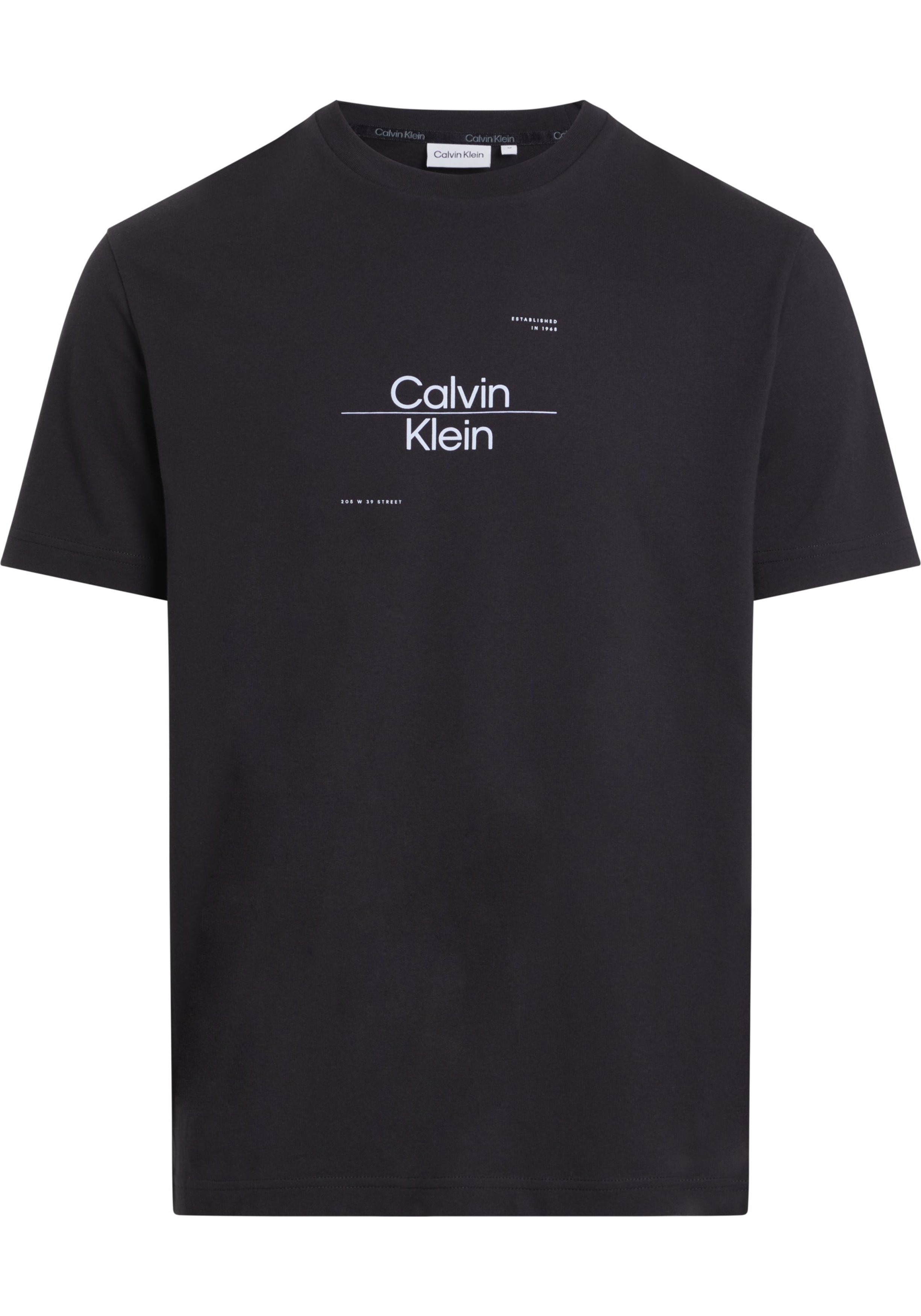 Calvin Klein Optic Line Logo T-shirt, heren T-shirt korte mouw O-hals, zwart