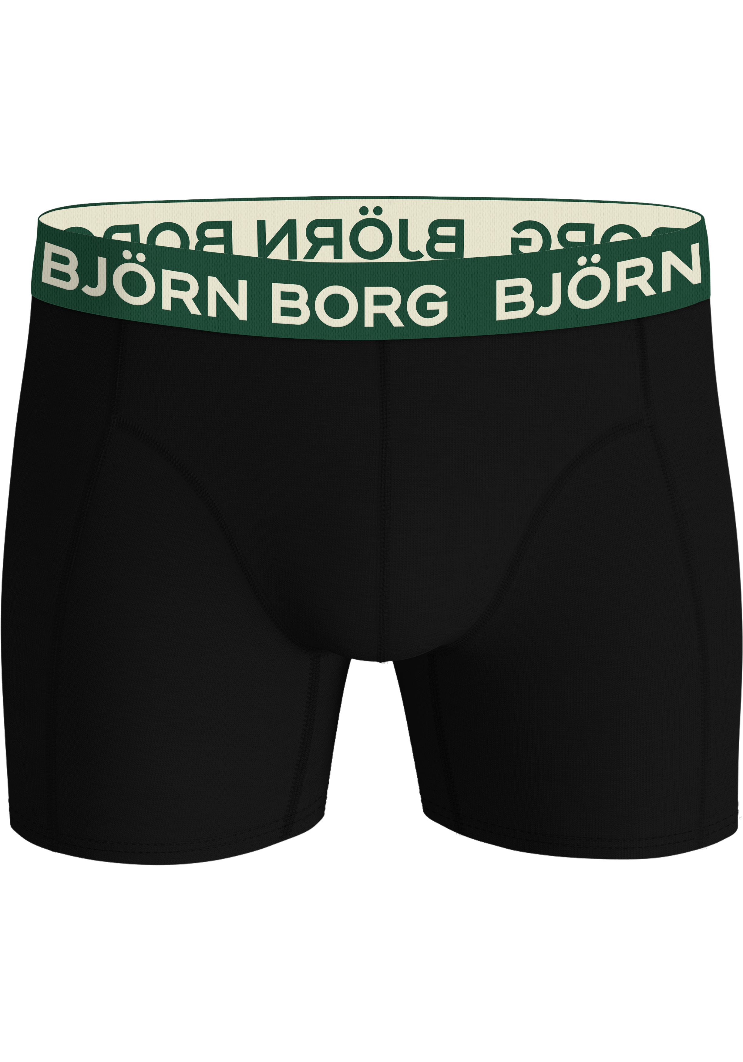 Bjorn Borg Cotton Stretch boxers, heren boxers normale lengte (7-pack), zwart met gekleurde tailleband