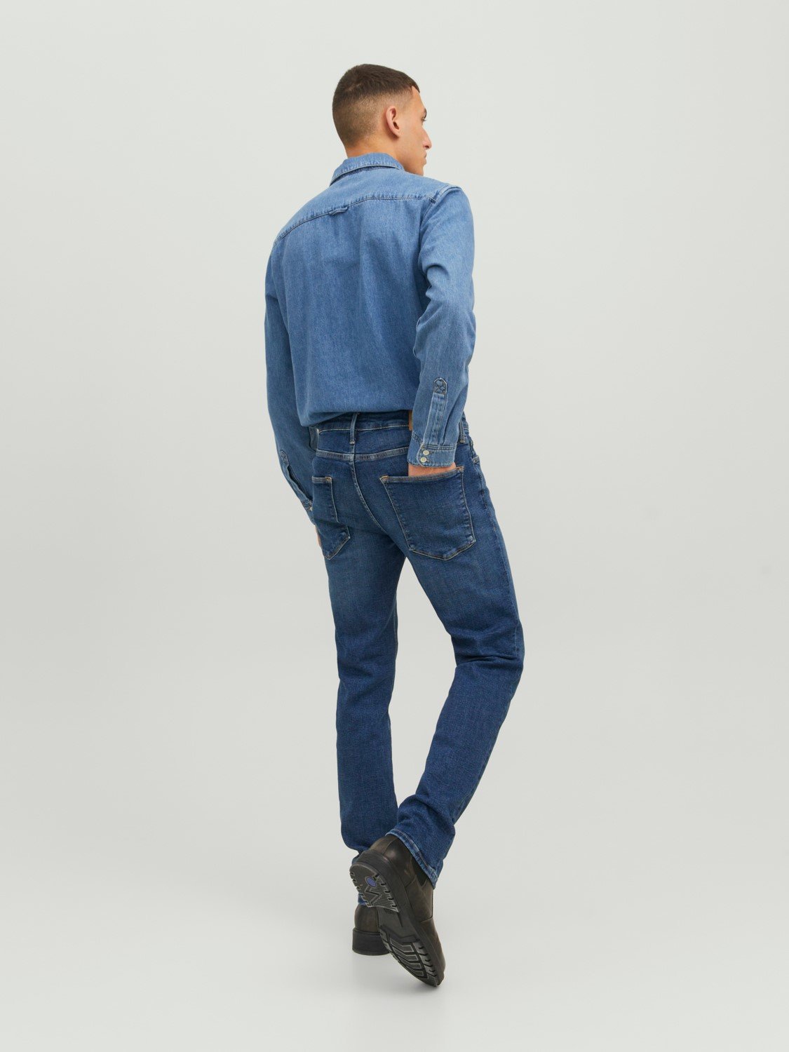 JACK & JONES Clark Evan Jos regular fit, heren jeans, denimblauw