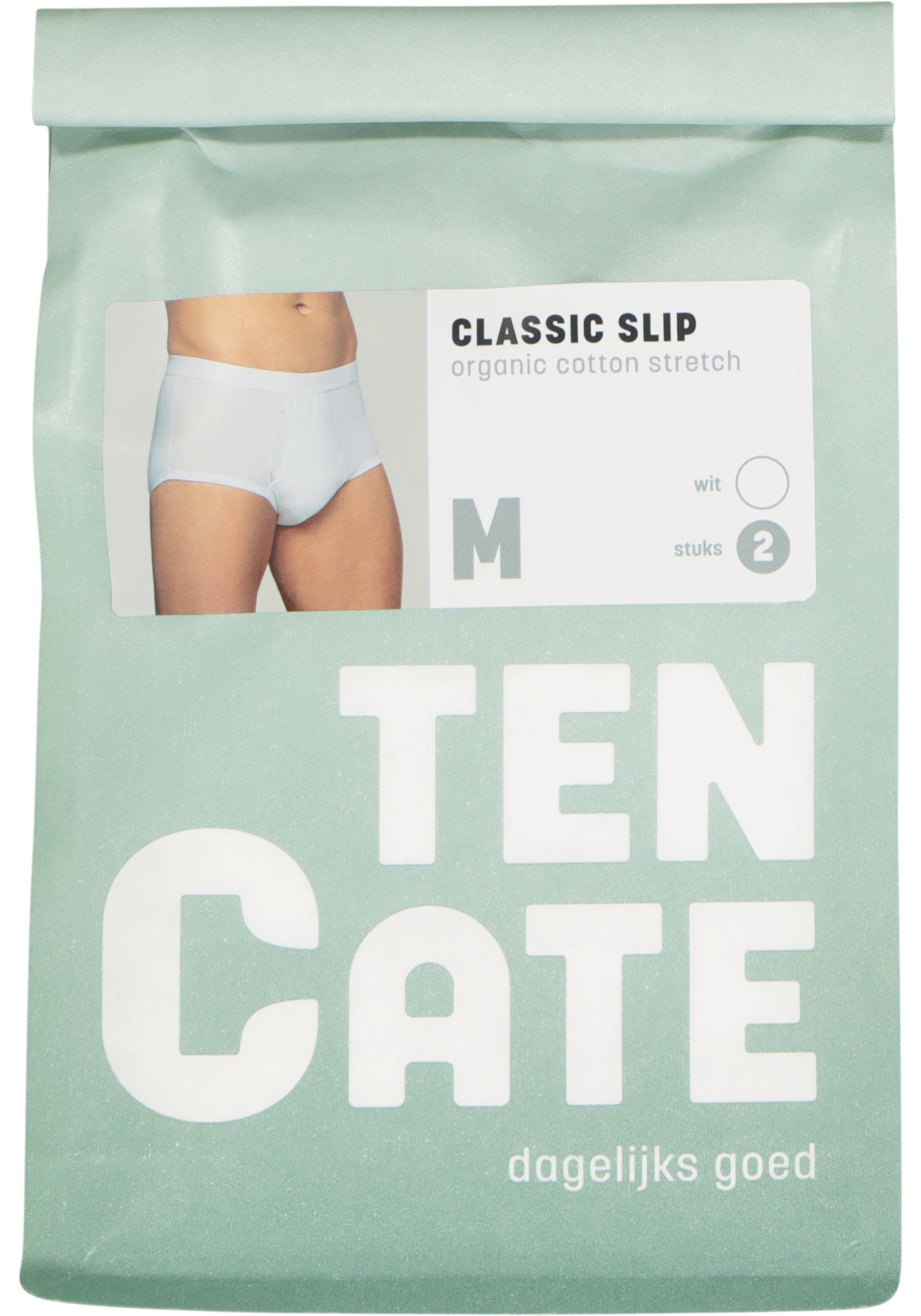 TEN CATE Basics men classic slip met gulp (2-pack), heren heupslips, wit