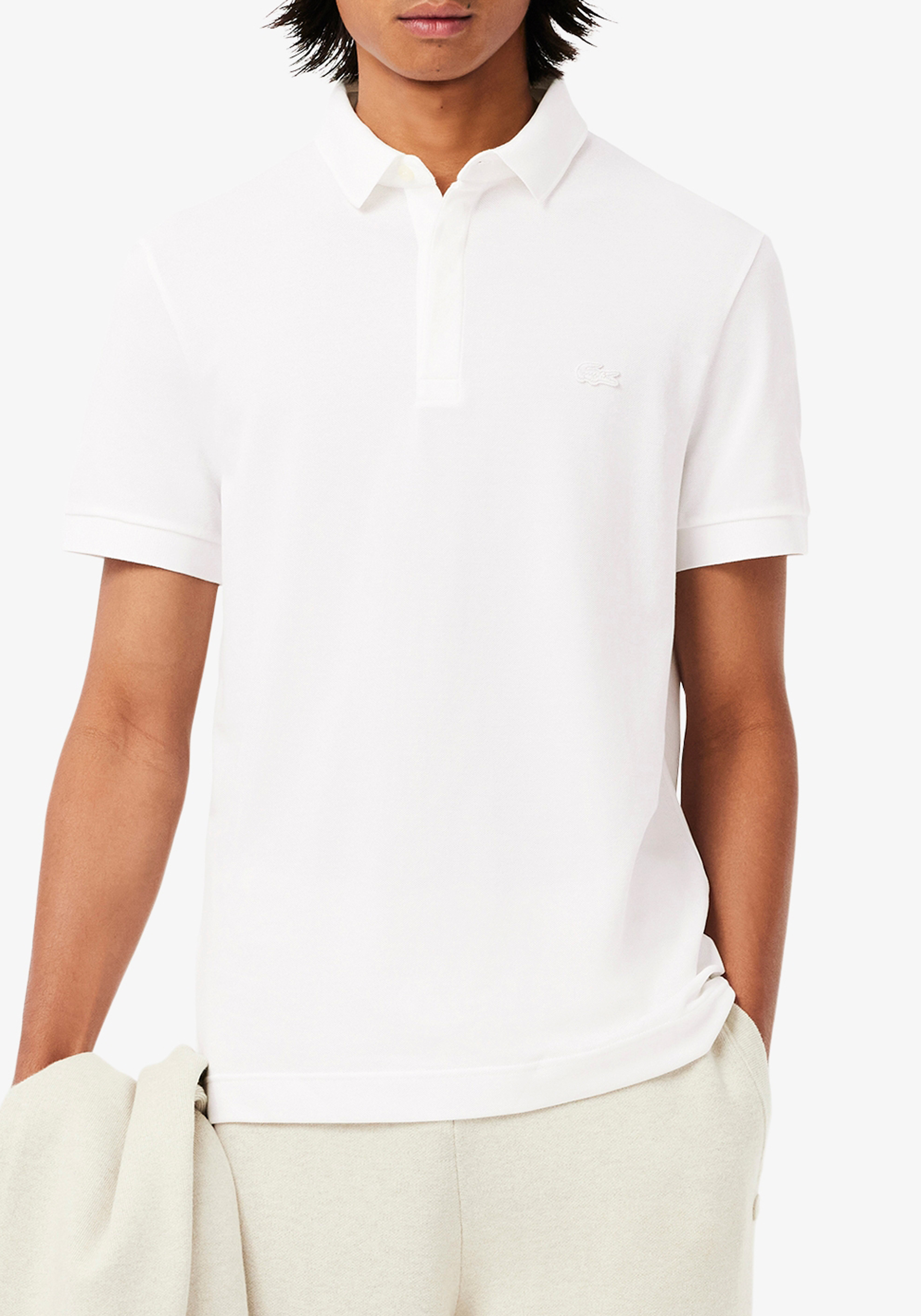 Lacoste Paris Stretch Pique Polo Regular Fit, wit