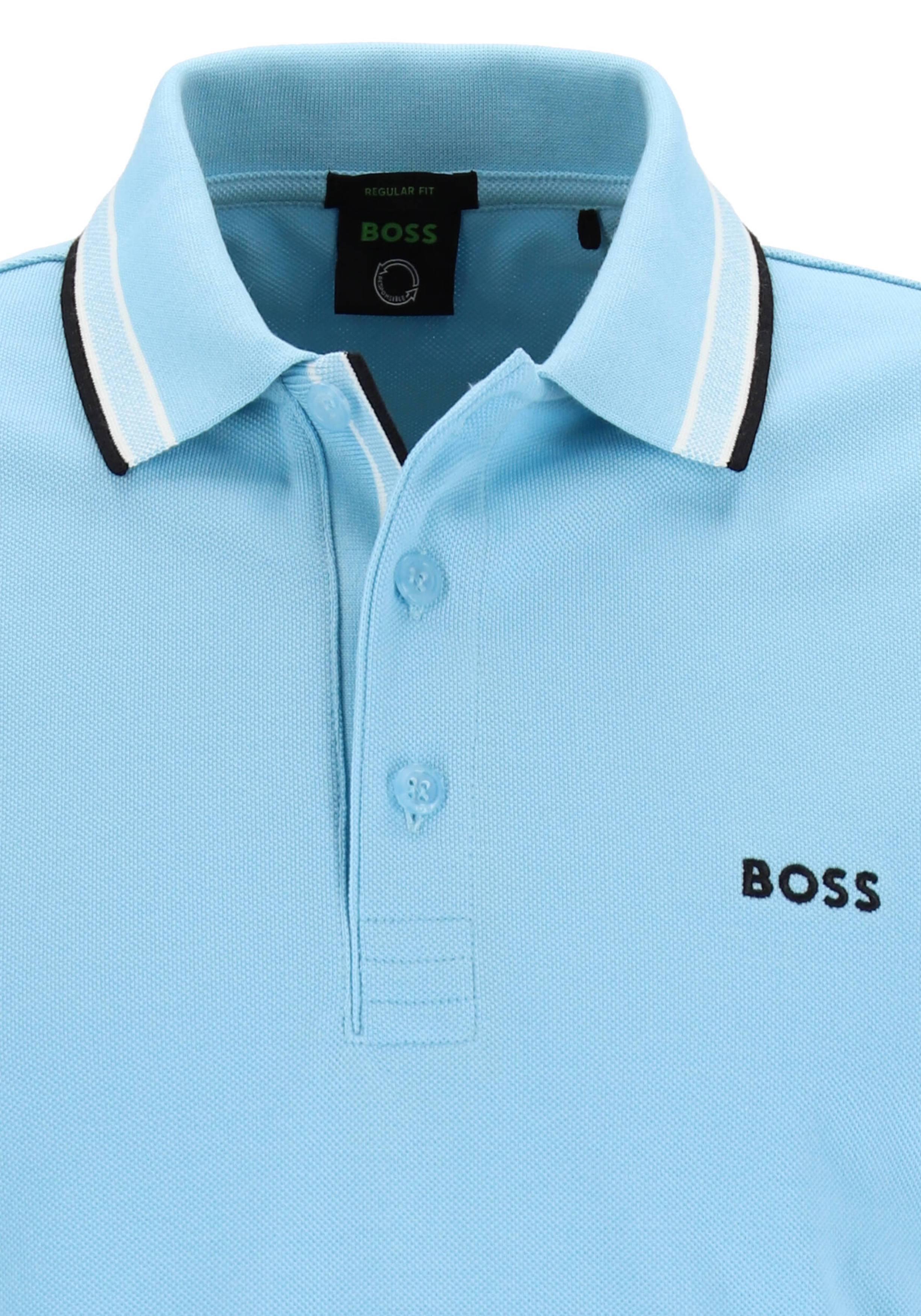 HUGO BOSS Paddy regular fit polo, heren polo korte mouw, lichtblauw (contrast)