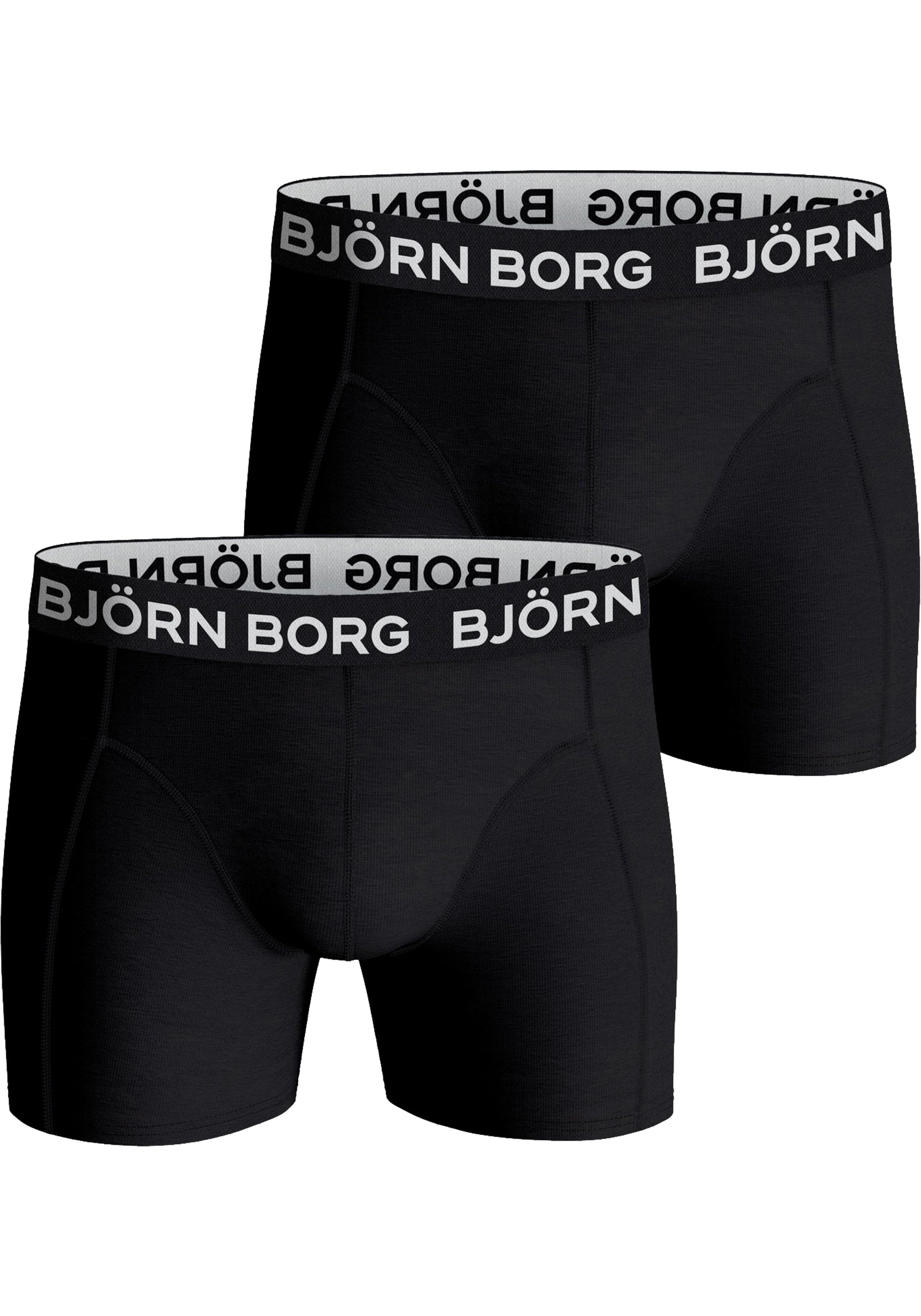 Bjorn Borg Cotton Stretch boxers, heren boxers normale lengte (2-pack), zwart