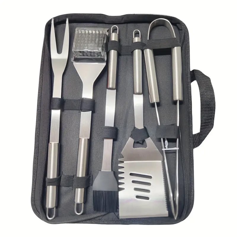 Barbeque cadeauset, bbq gereedschap set en vleesmerkijzer