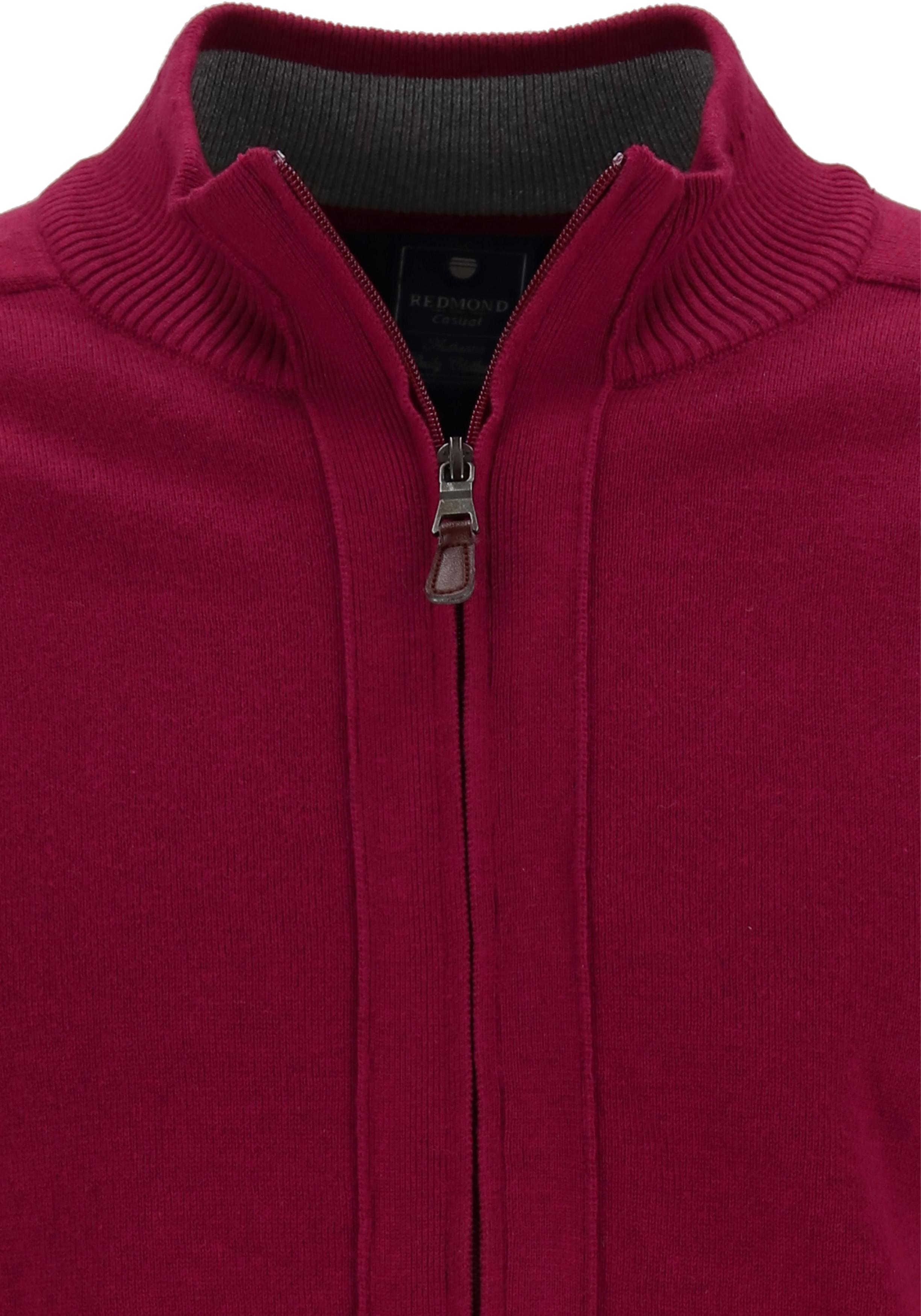 Redmond heren vest katoen, met rits, bordeaux rood