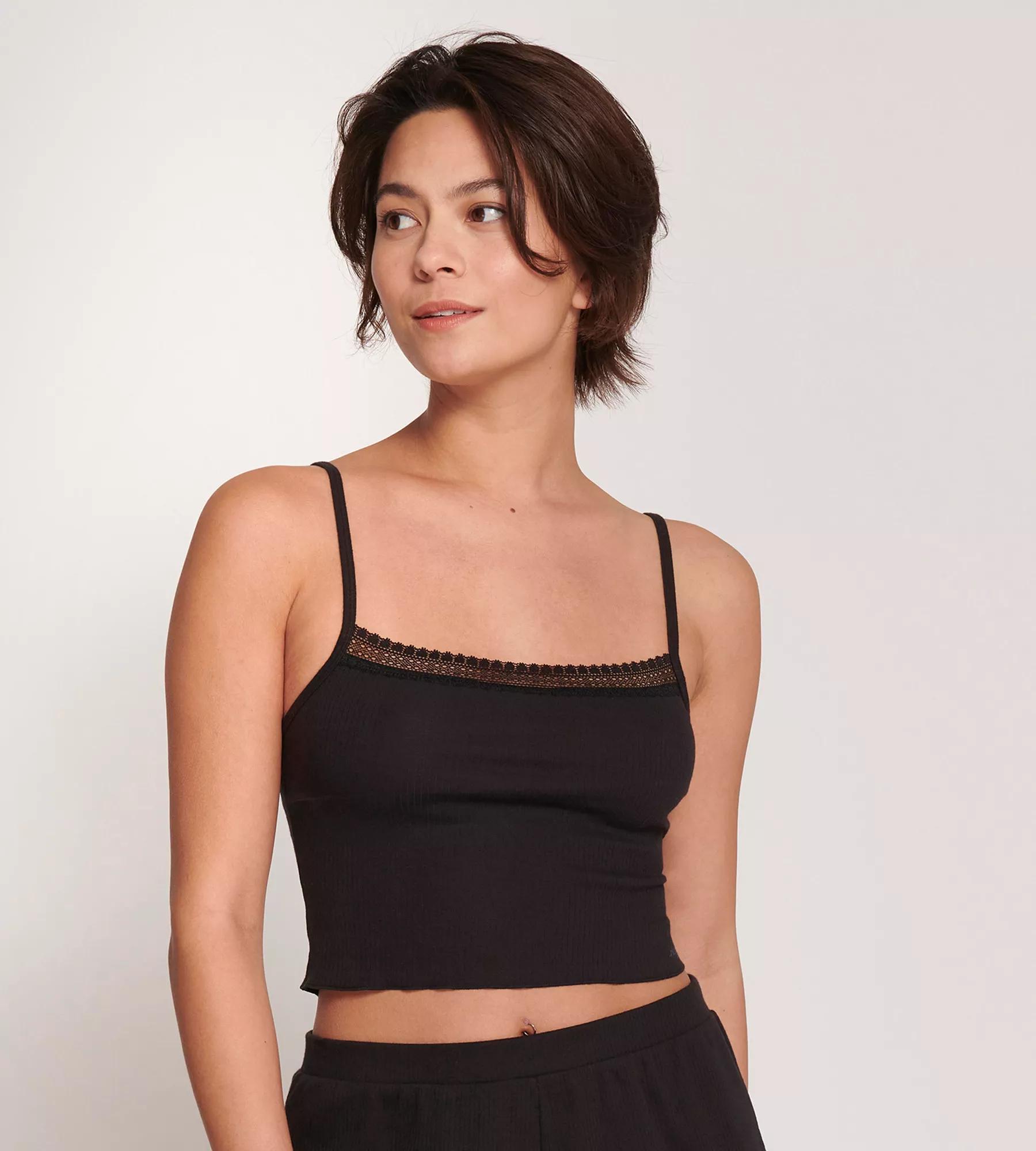 Sloggi Women GO Ribbed Crop top (1-pack), dames korte top, zwart