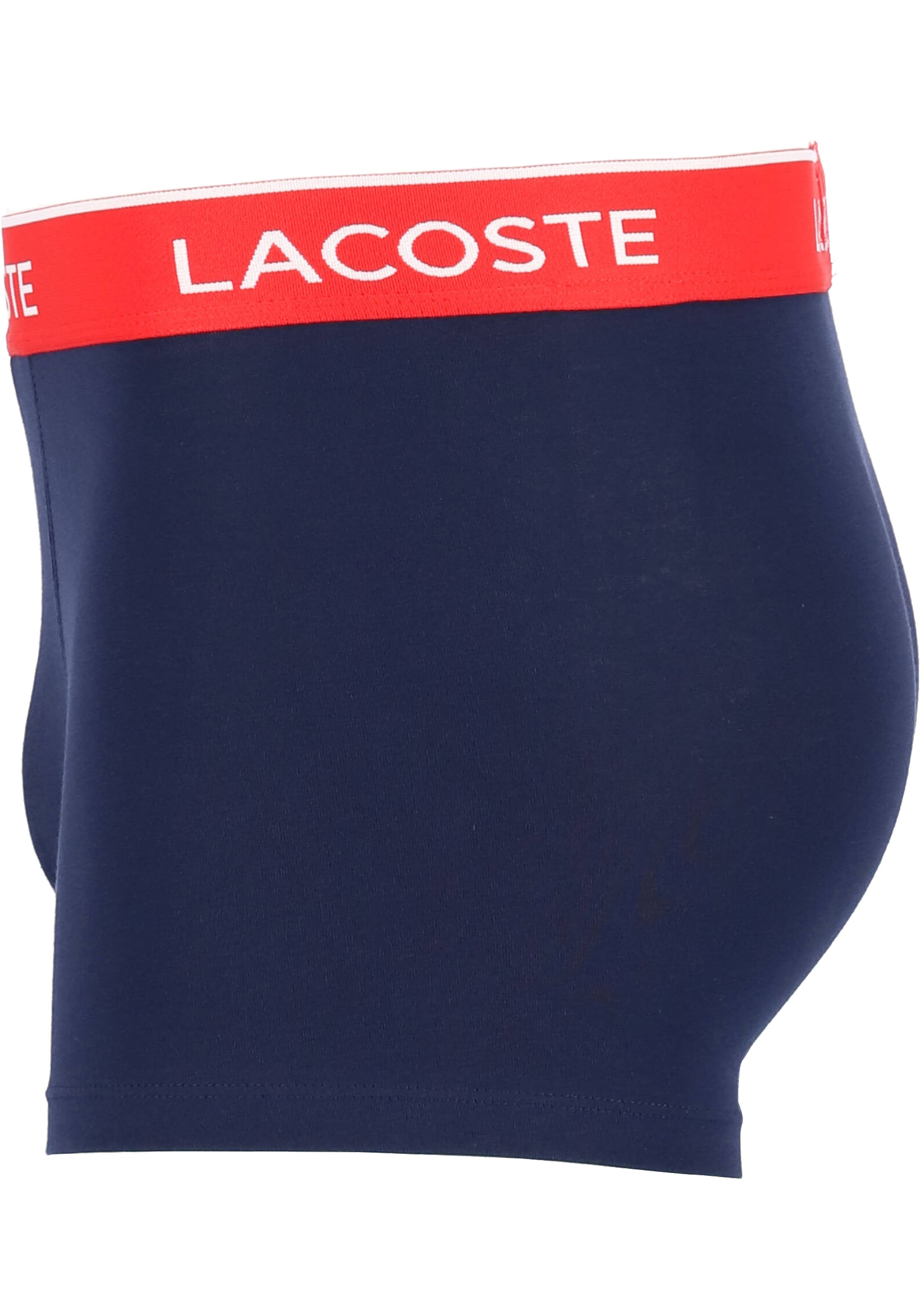 Lacoste Boxer Trunks (3-pack), heren boxers kort, blauw met gekleurde tailleband