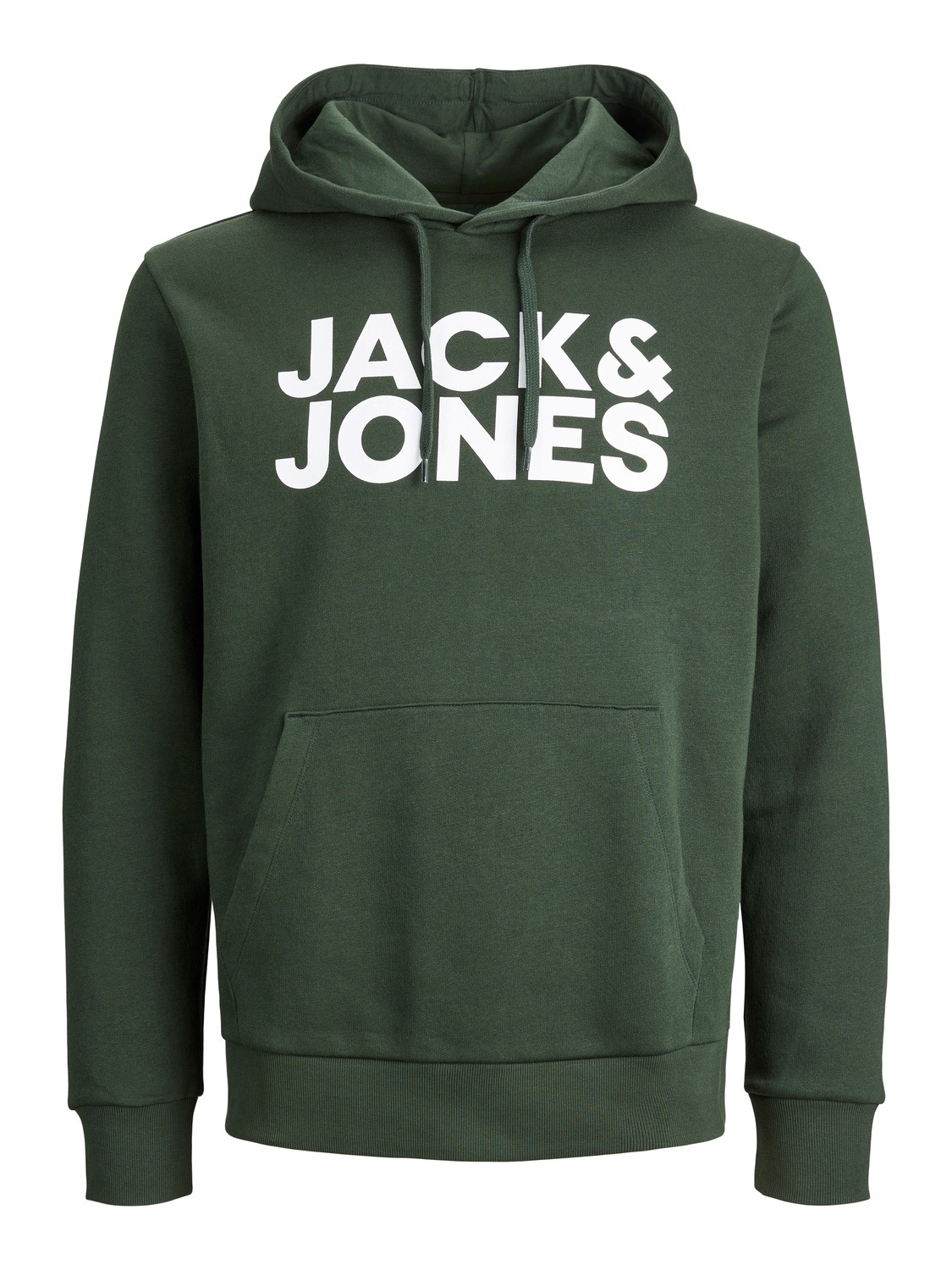 JACK & JONES Corp logo sweat hood regular fit, heren hoodie katoenmengsel met capuchon, groen grote print