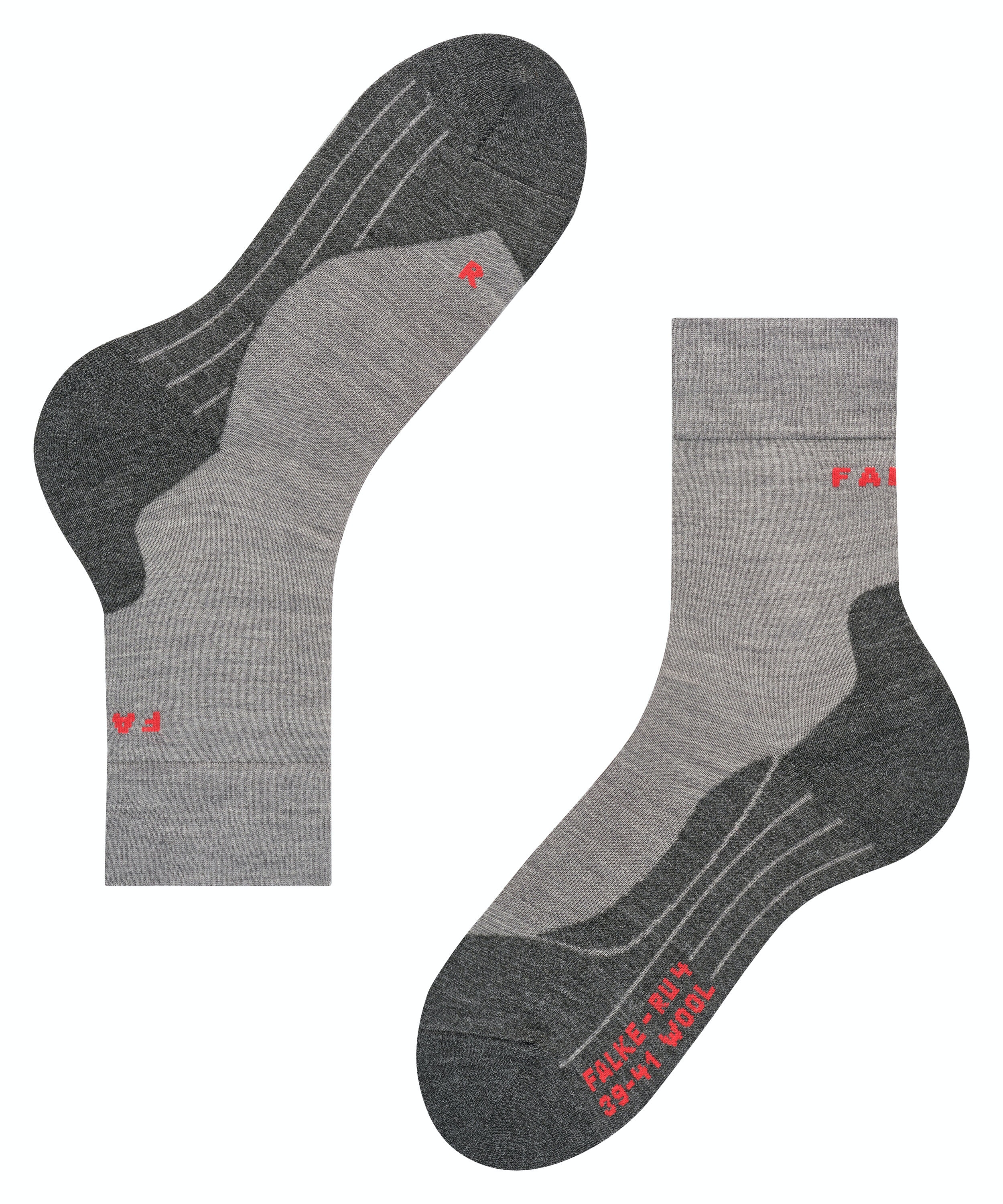 FALKE RU4 Endurance Wool herensokken, grijs (light grey mel.)