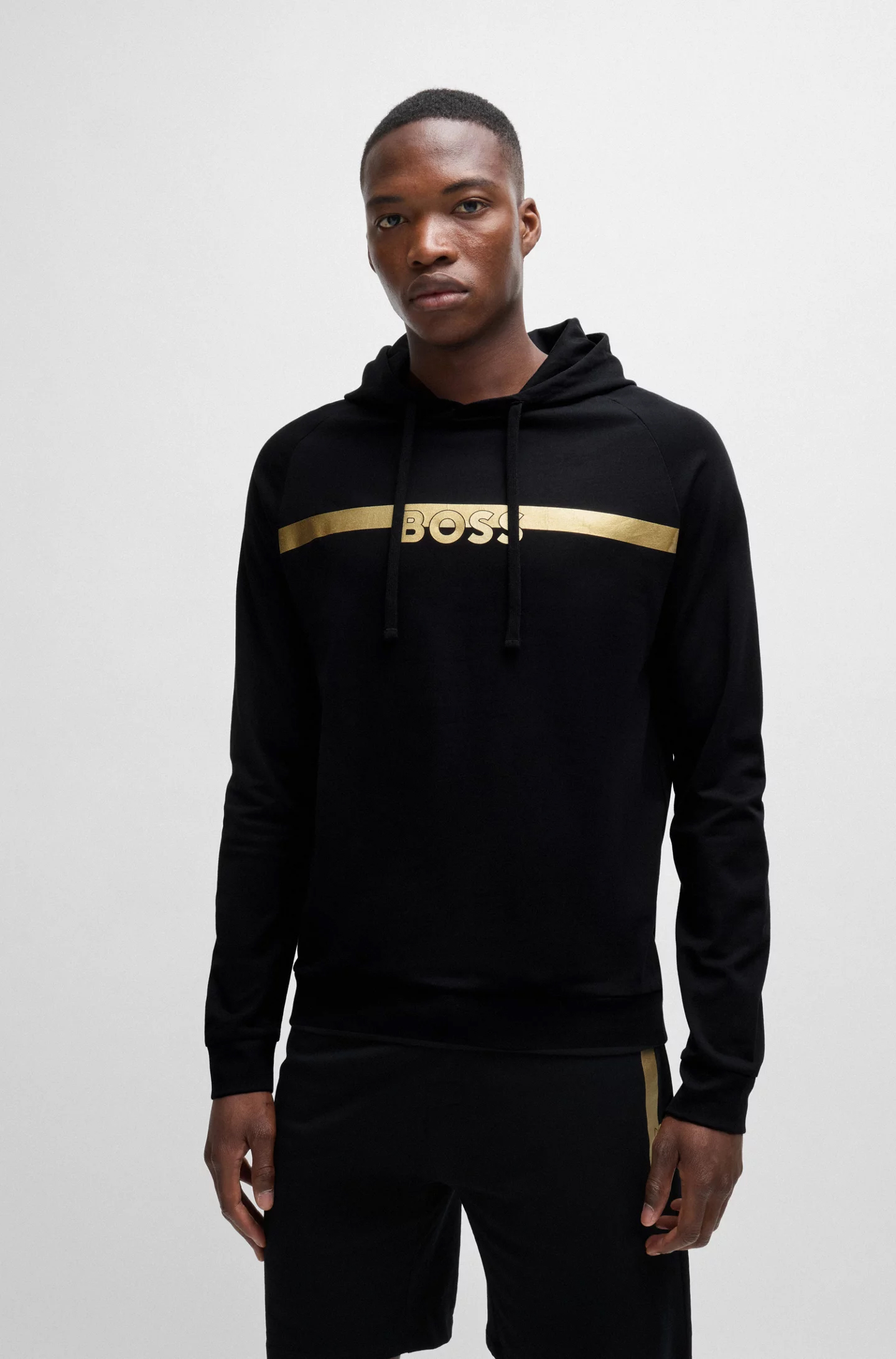 BOSS Authentic Hoodie, heren lounge trui met capuchon, zwart