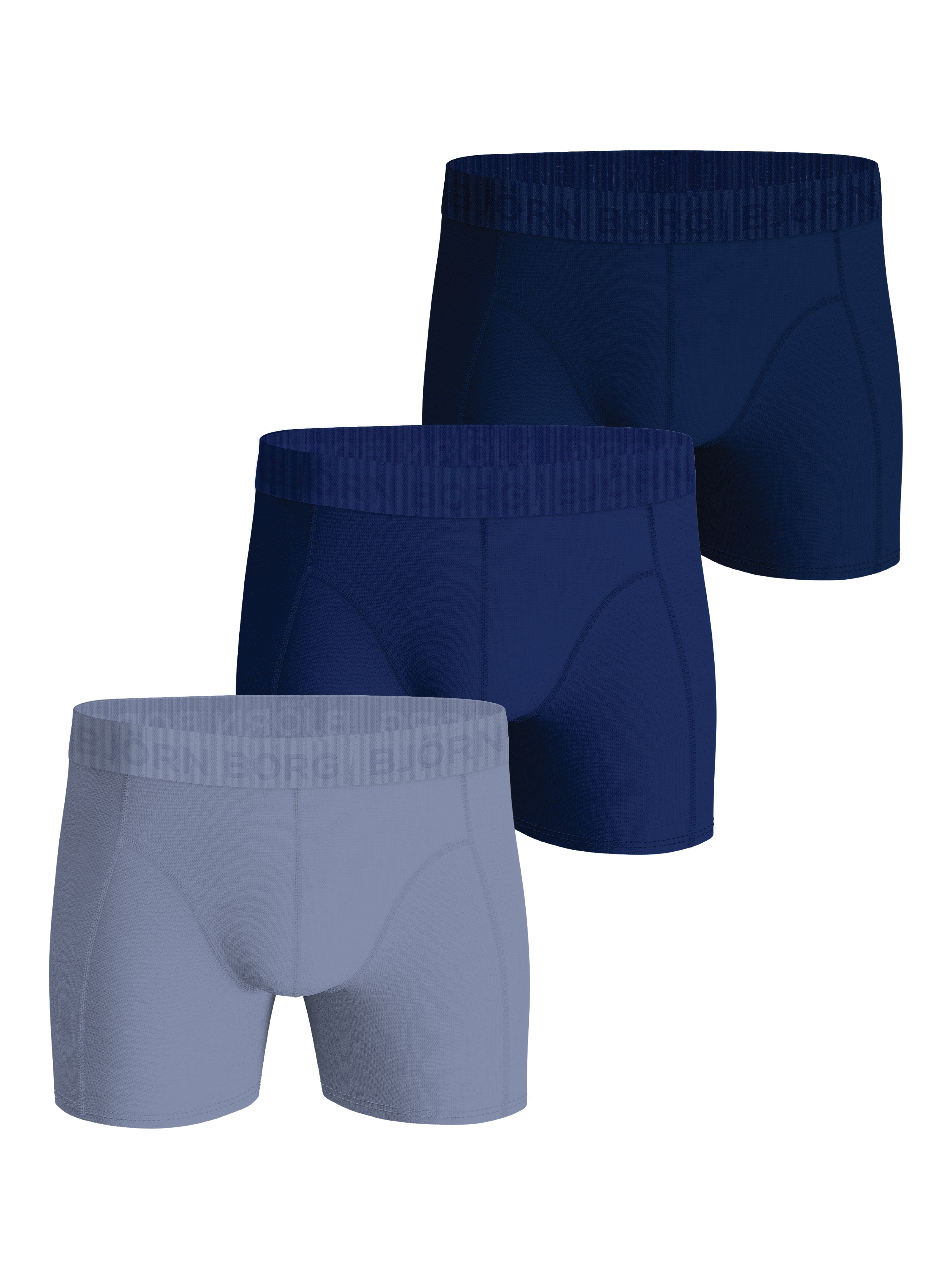 Bjorn Borg Cotton Stretch boxers, heren boxers normale lengte (3-pack), 3 tinten blauw