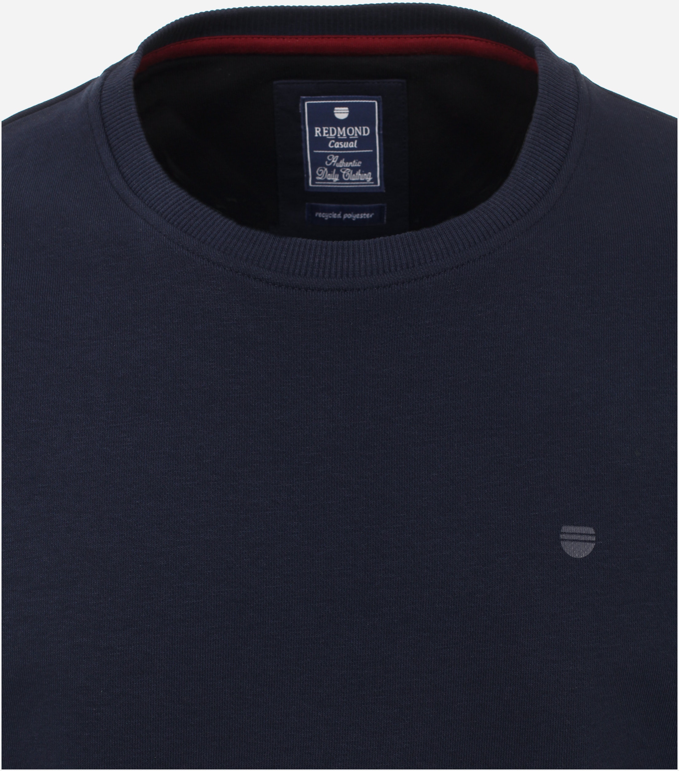 Redmond heren sweatshirt katoenmengsel, O-hals, blauw (middeldik)