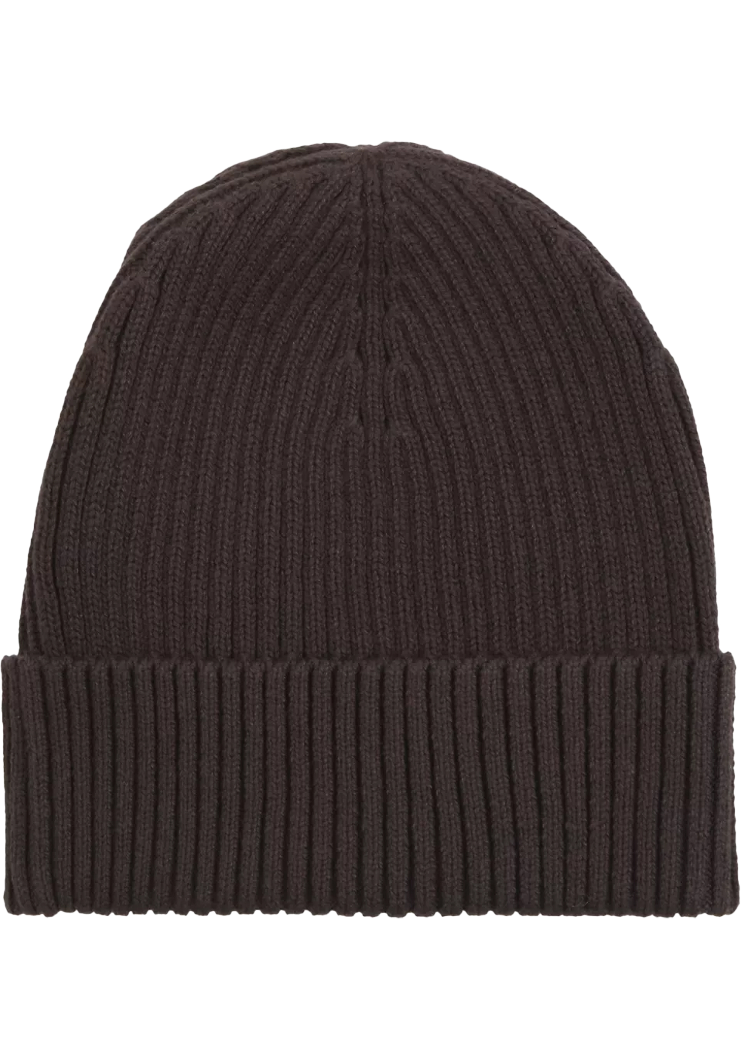 Calvin Klein muts, classic cotton rib beanie, bruin