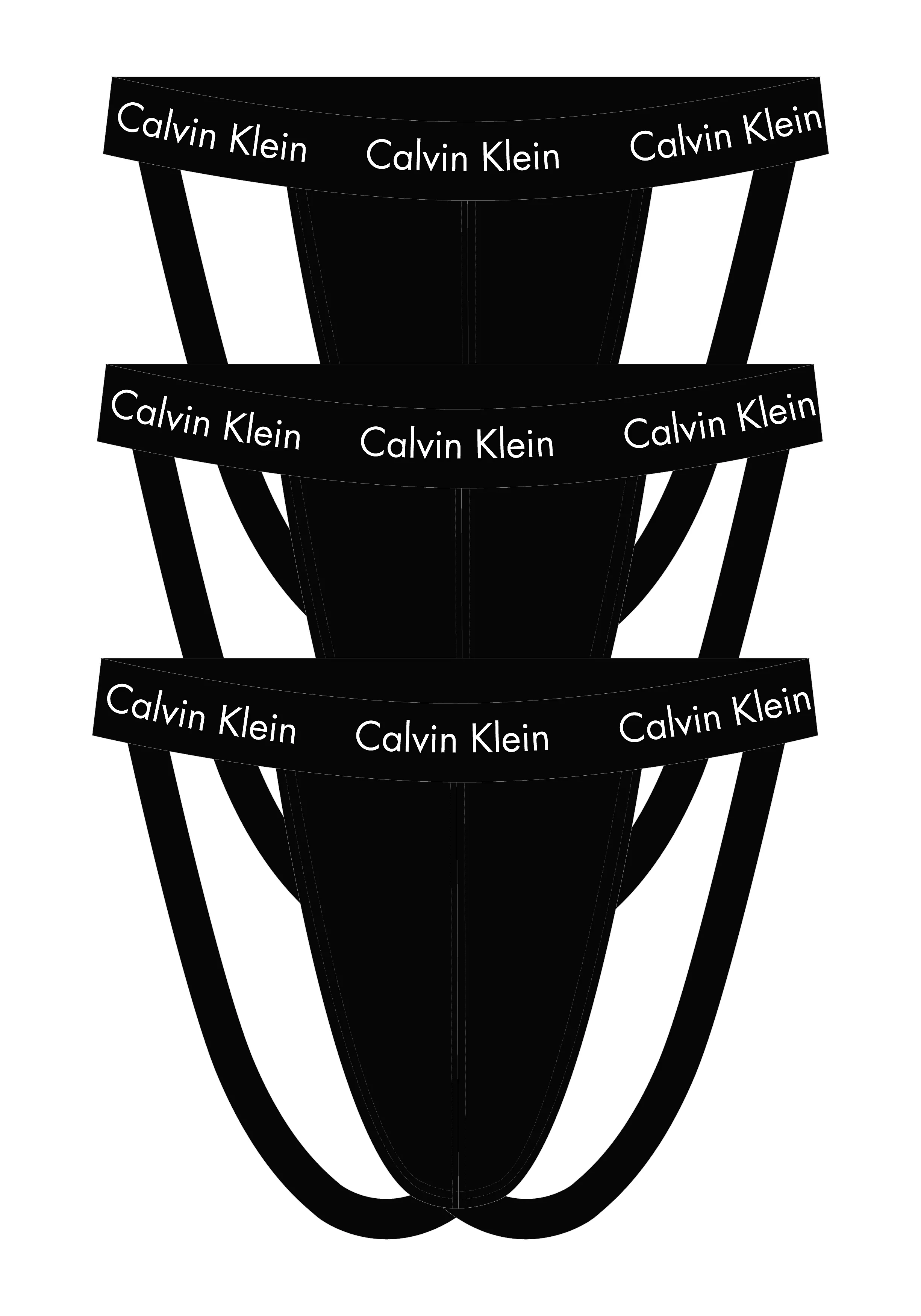 Calvin Klein Jockstrap (3-pack), heren jockstrap, zwart