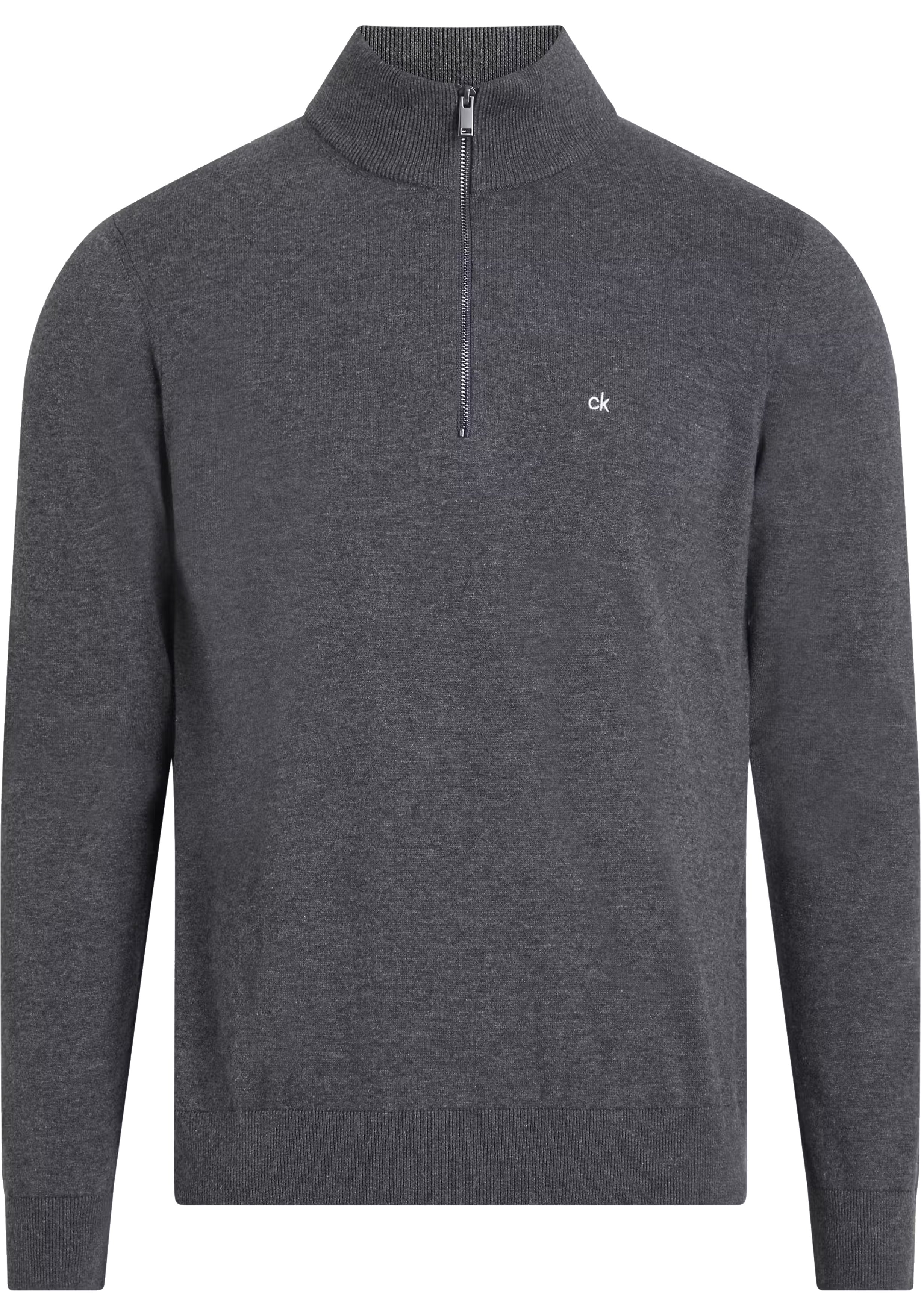 Calvin Klein heren pullover katoen met zijde, grijs