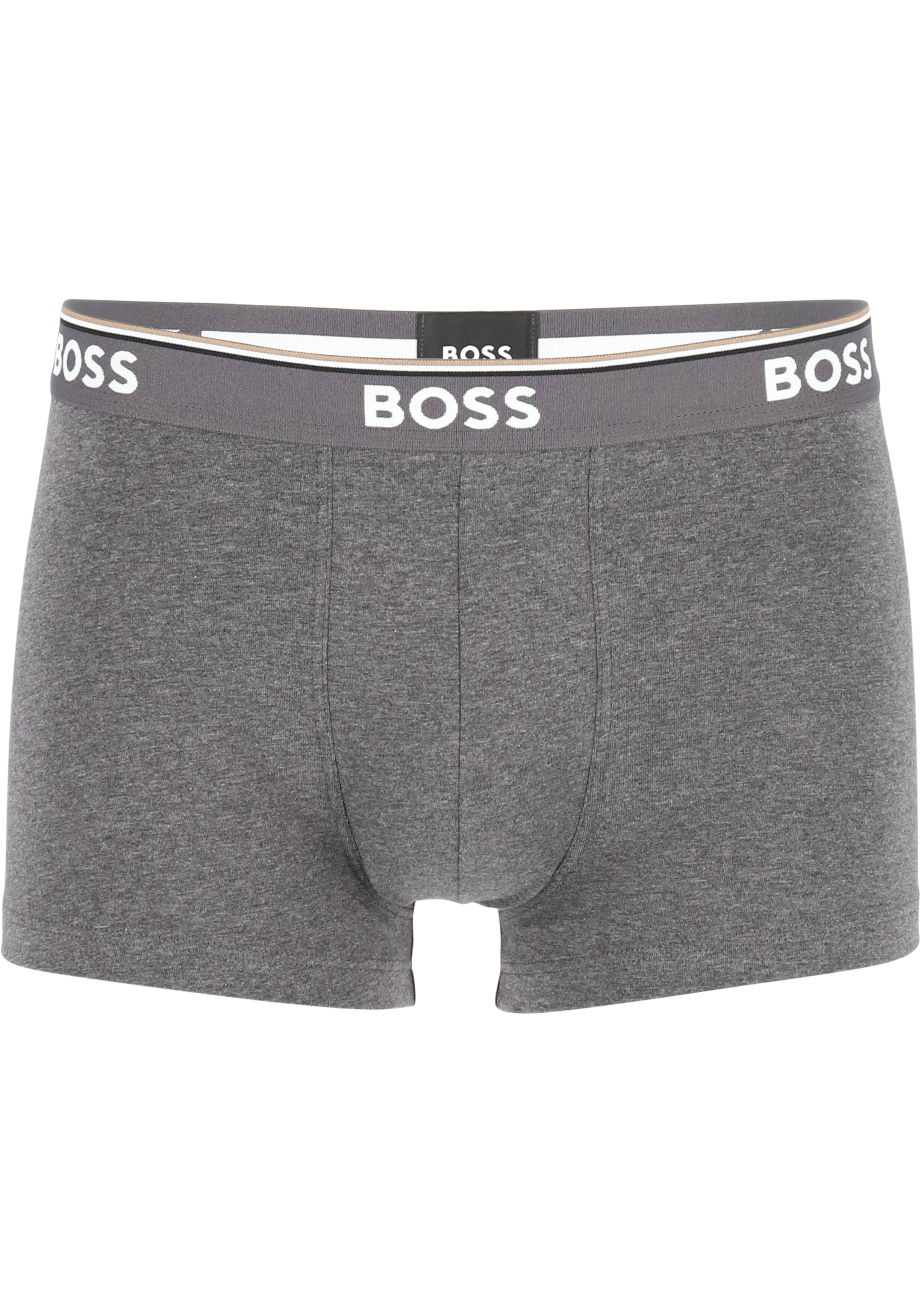 HUGO BOSS Power trunks (3-pack), heren boxers kort, grijs, grijs, zwart