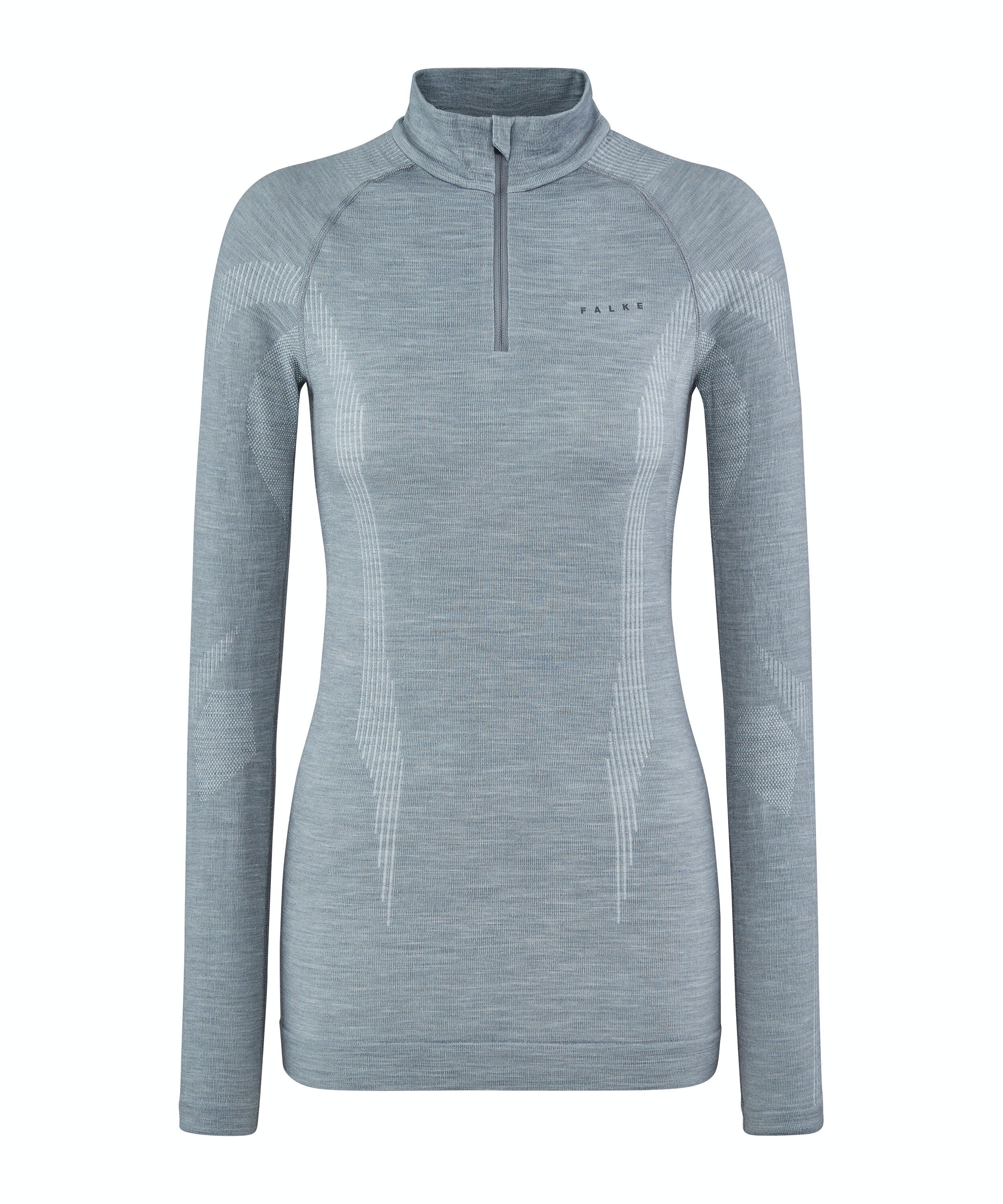 FALKE dames lange mouw shirt Wool-Tech, thermoshirt, grijs (grey-heather)