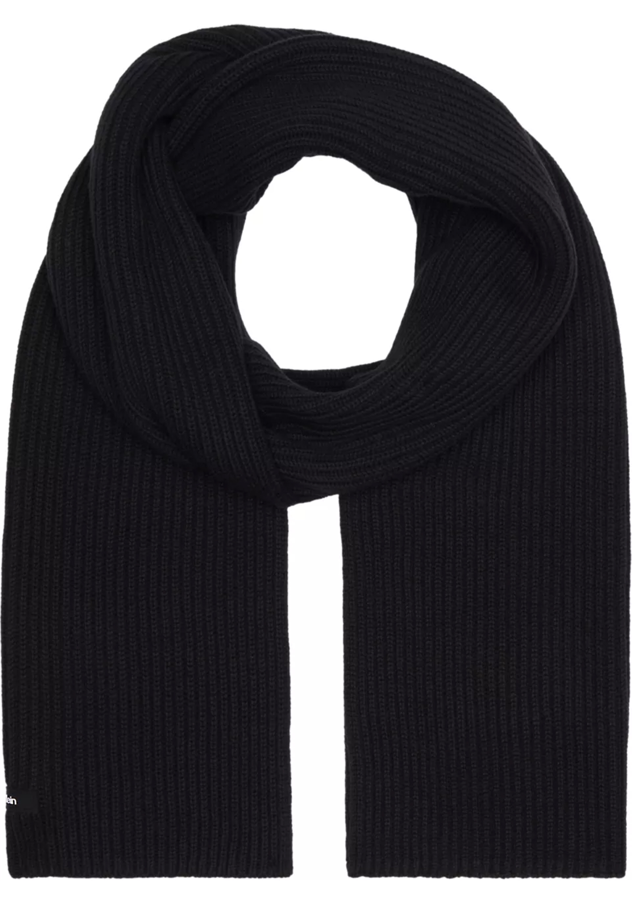 Calvin Klein sjaal, classic cotton rib scarf, zwart