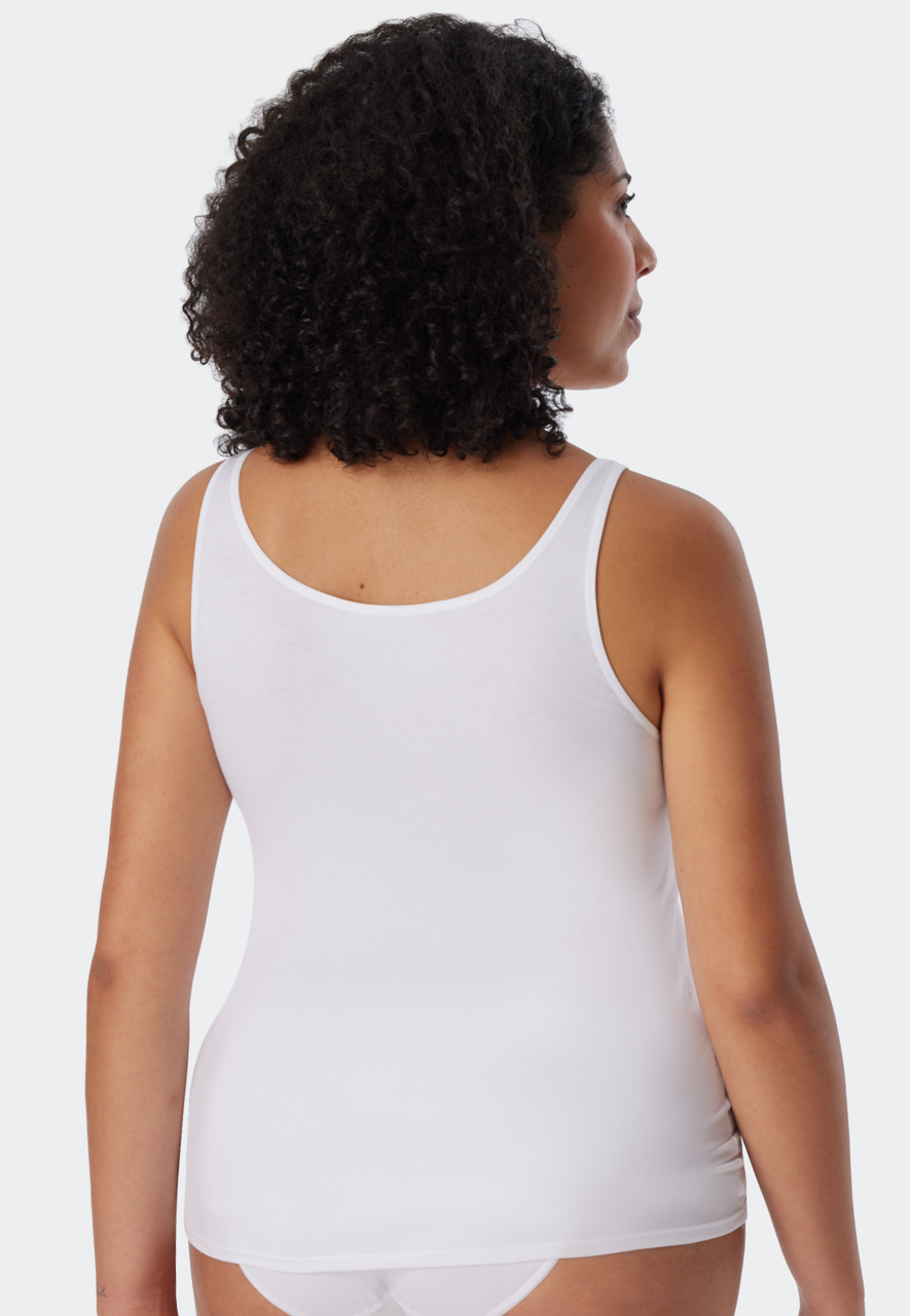 SCHIESSER 95/5 singlet (2-pack), dames top biologisch katoen wit