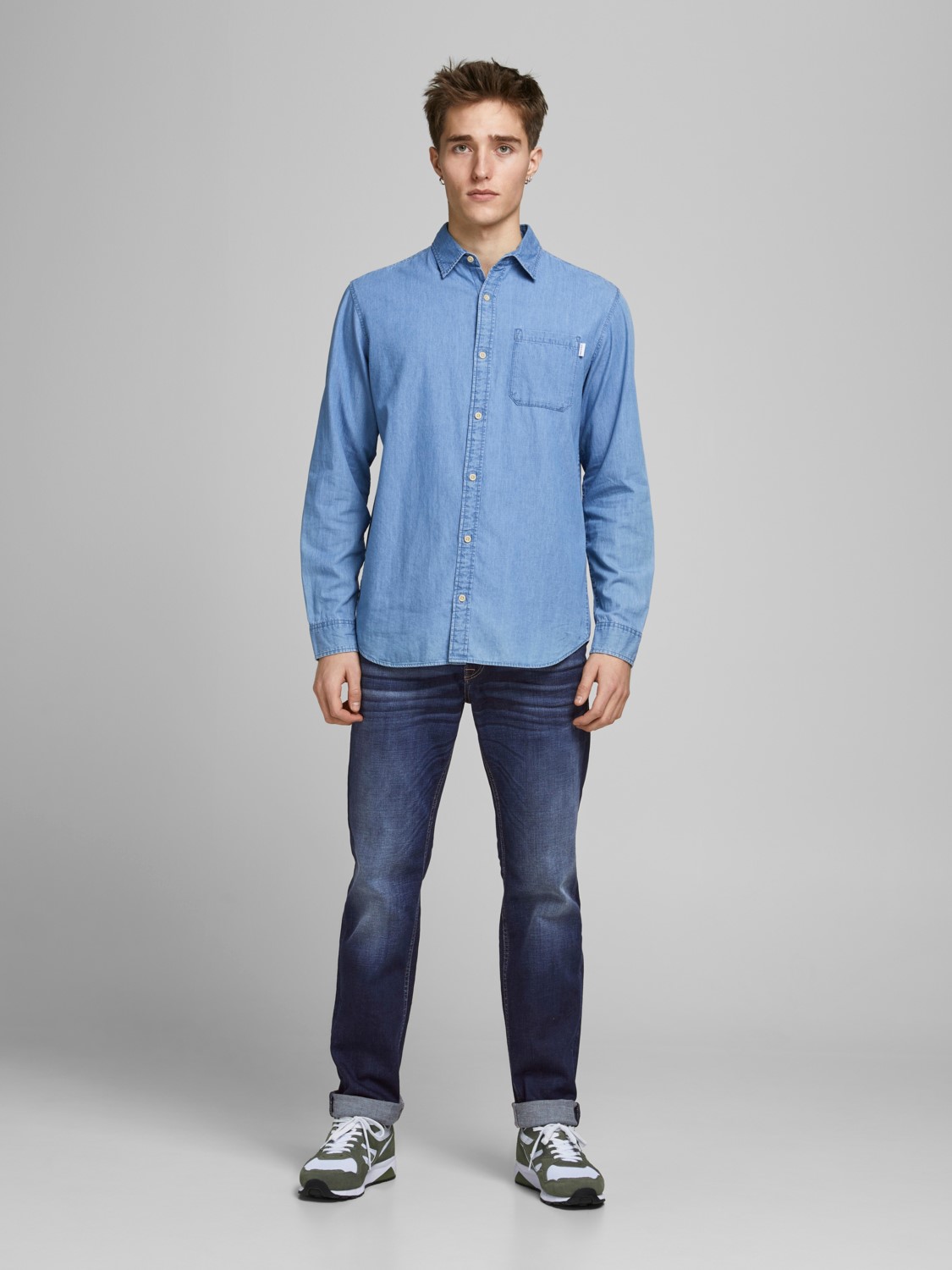 JACK & JONES Clark Original Jos regular fit, heren jeans, denimblauw