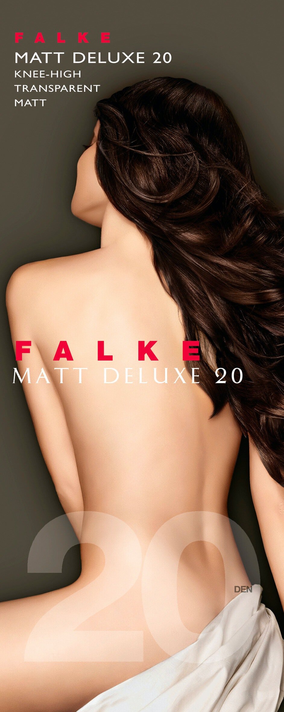 FALKE Matt Deluxe 20 DEN dames kniekousen, beige (powder)