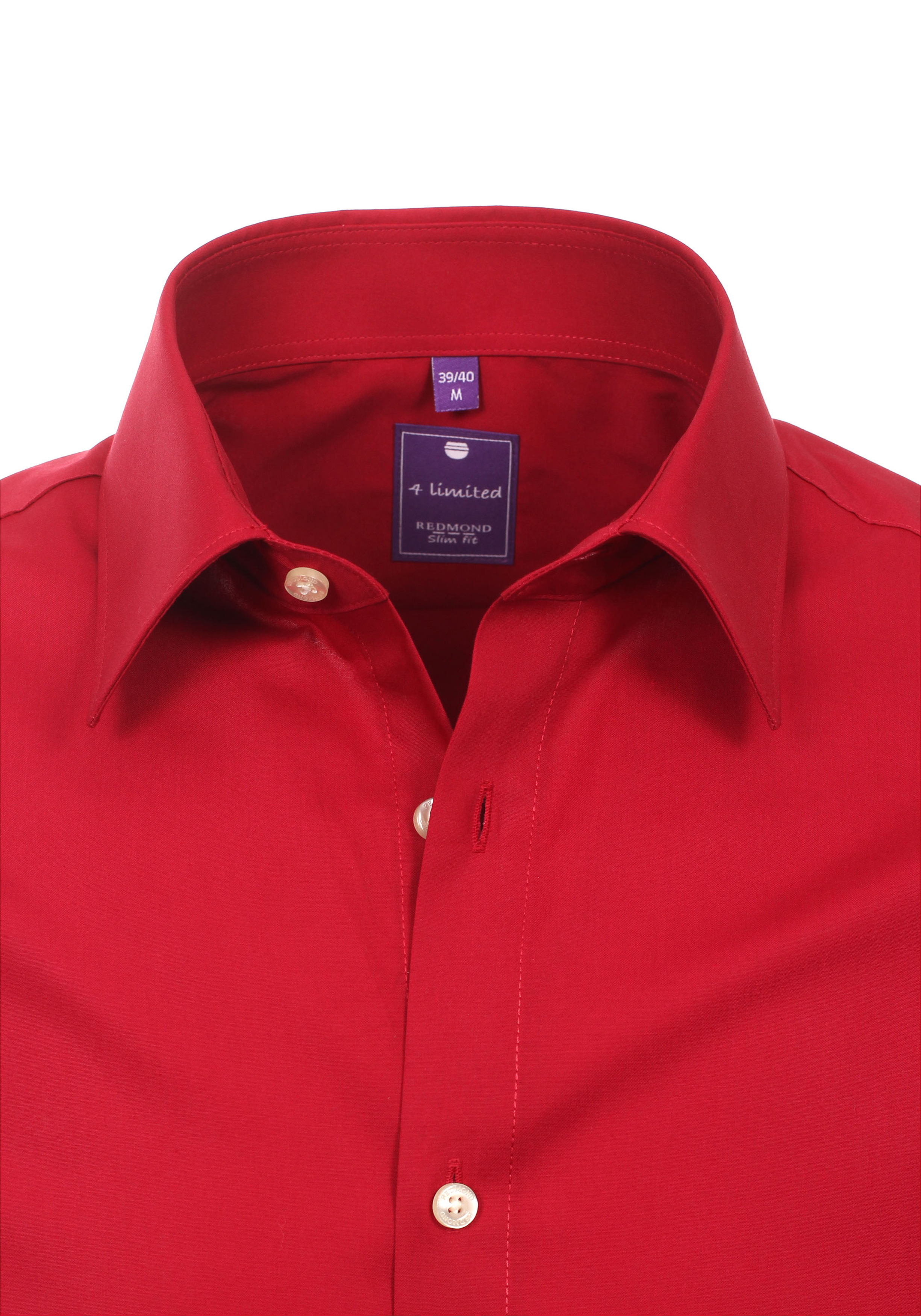 Redmond slim fit overhemd, rood