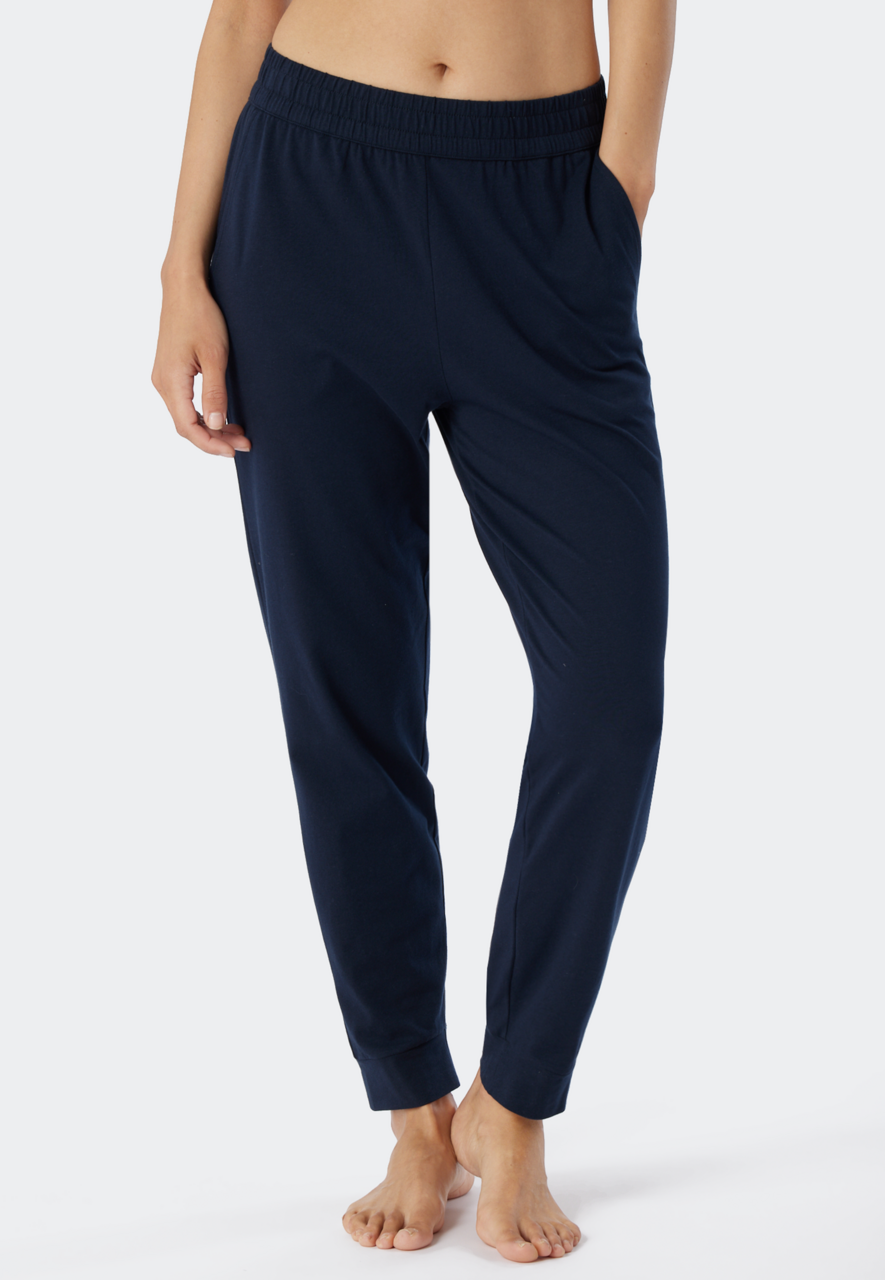 SCHIESSER Mix+Relax loungebroek lang, dames broek lang donkerblauw