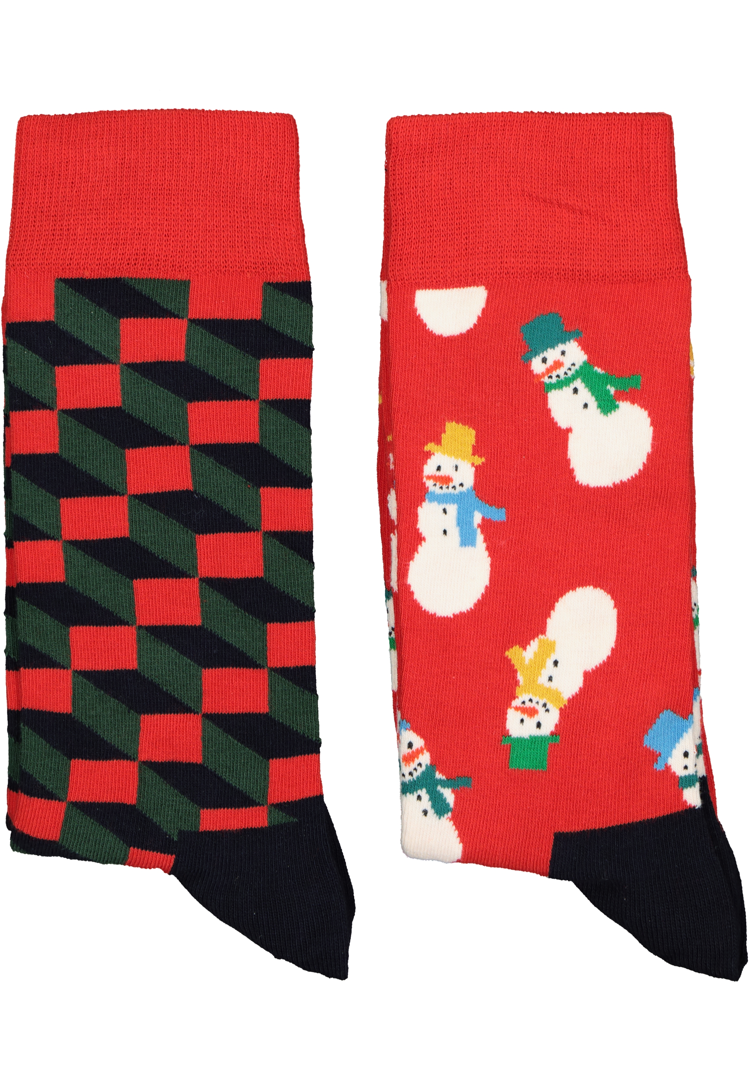 Happy Socks Snowman Socks Gift Set (2-pack), unisex sokken, sneeuwpoppen