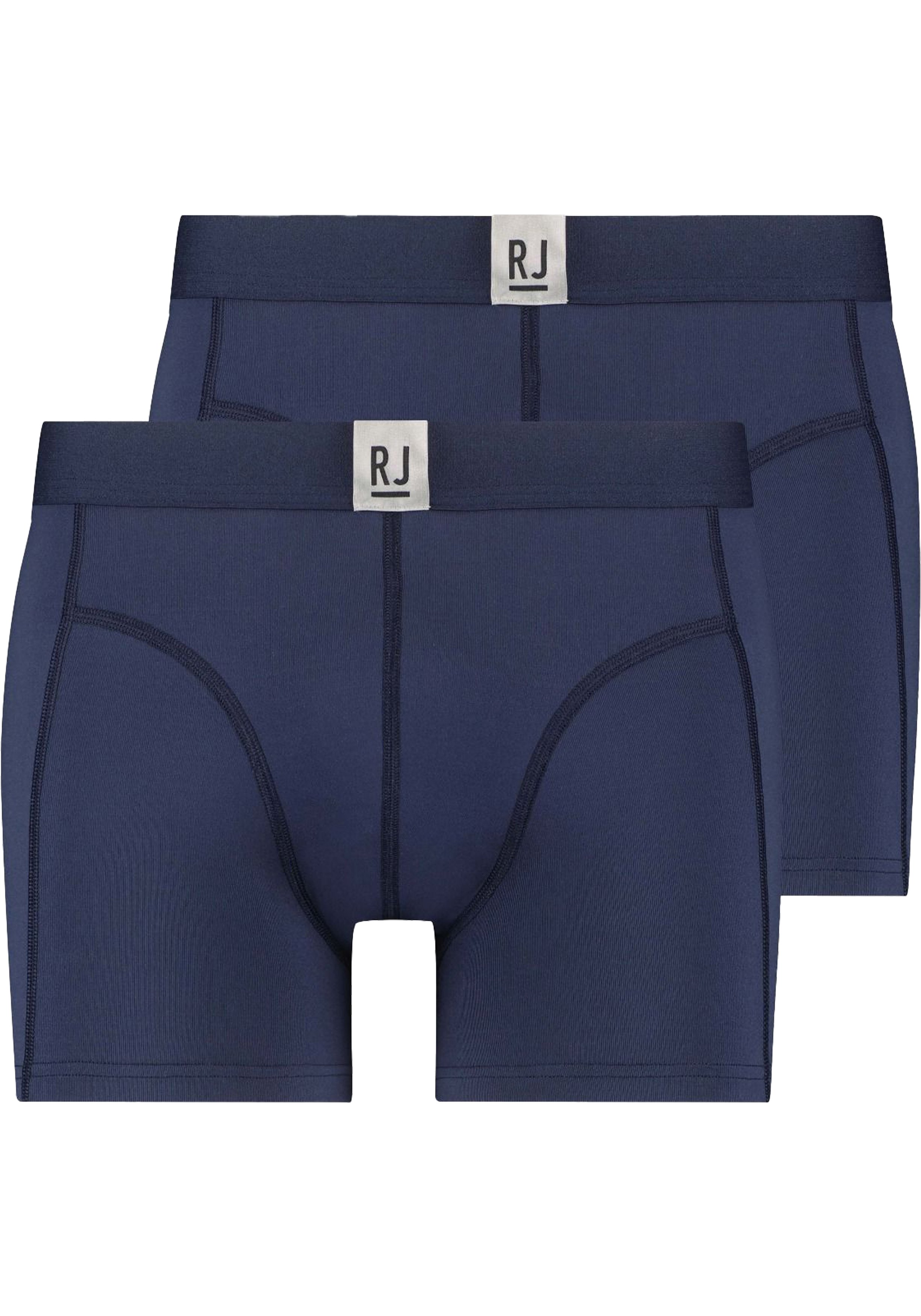 RJ Bodywear Pure Color Jort boxer (2-pack), heren boxer lang, donkerblauw