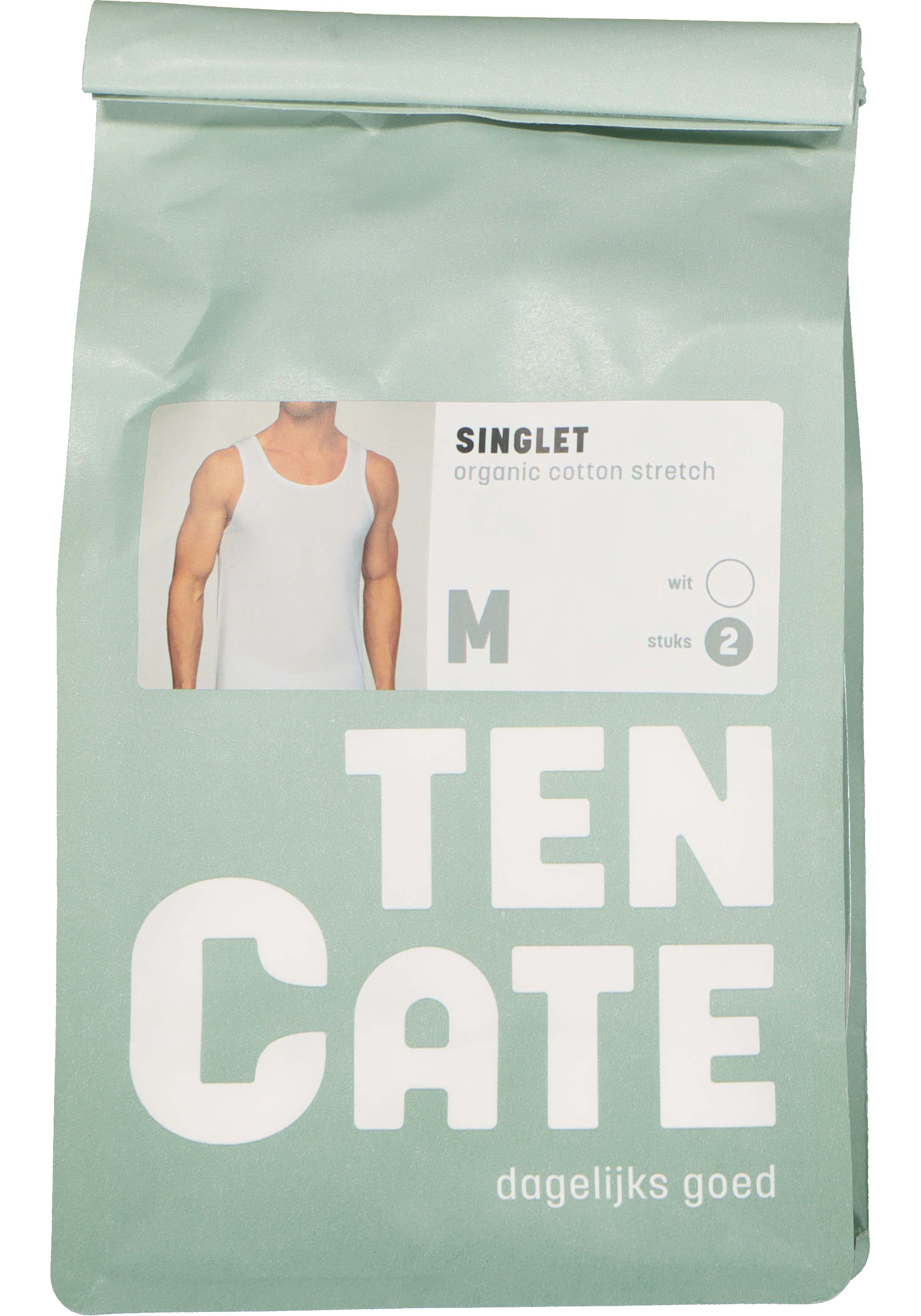 TEN CATE Basics men singlet (2-pack), heren hemden O-hals, wit