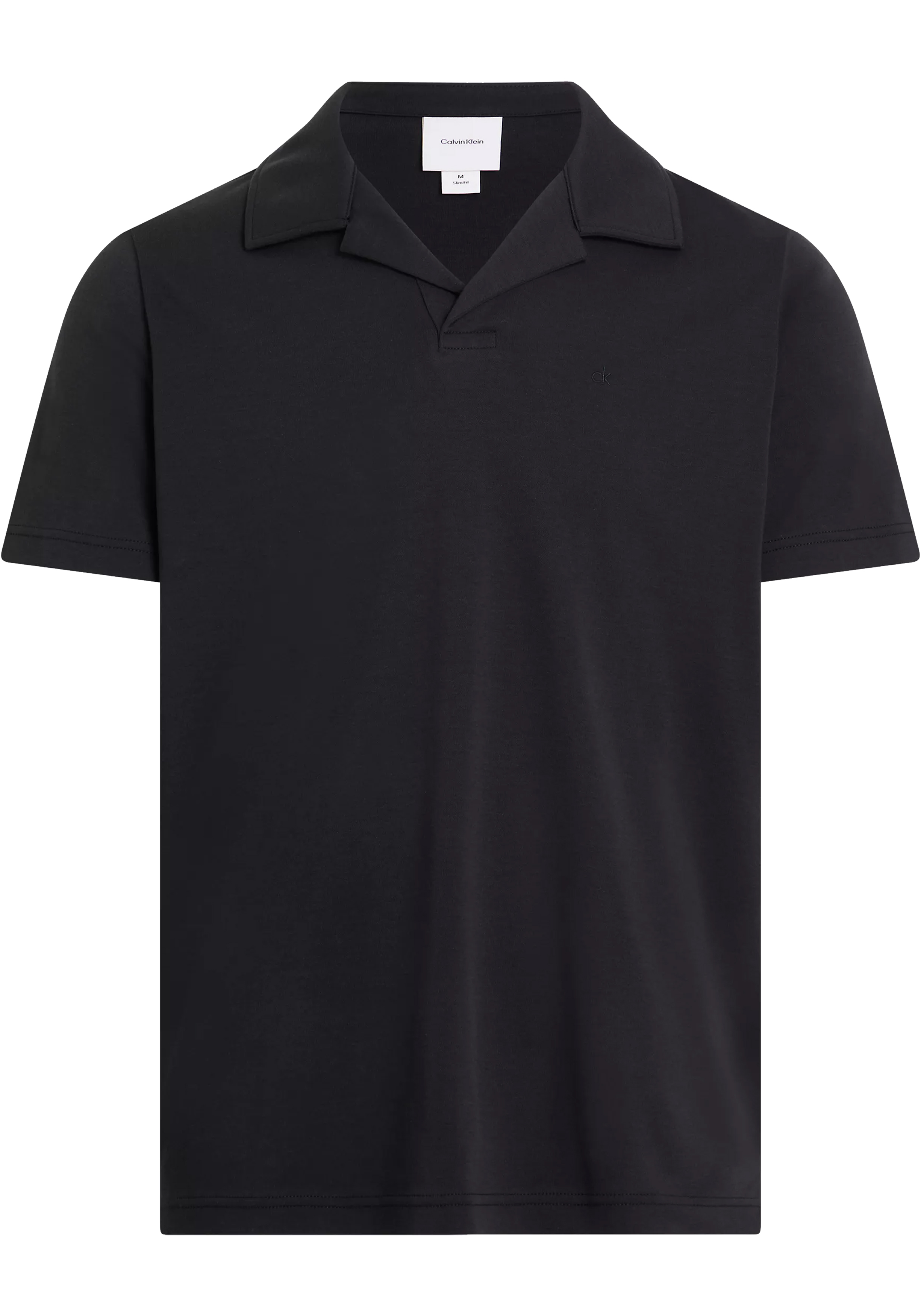 Calvin Klein Liquid Touch Slim Polo, heren poloshirt, zwart