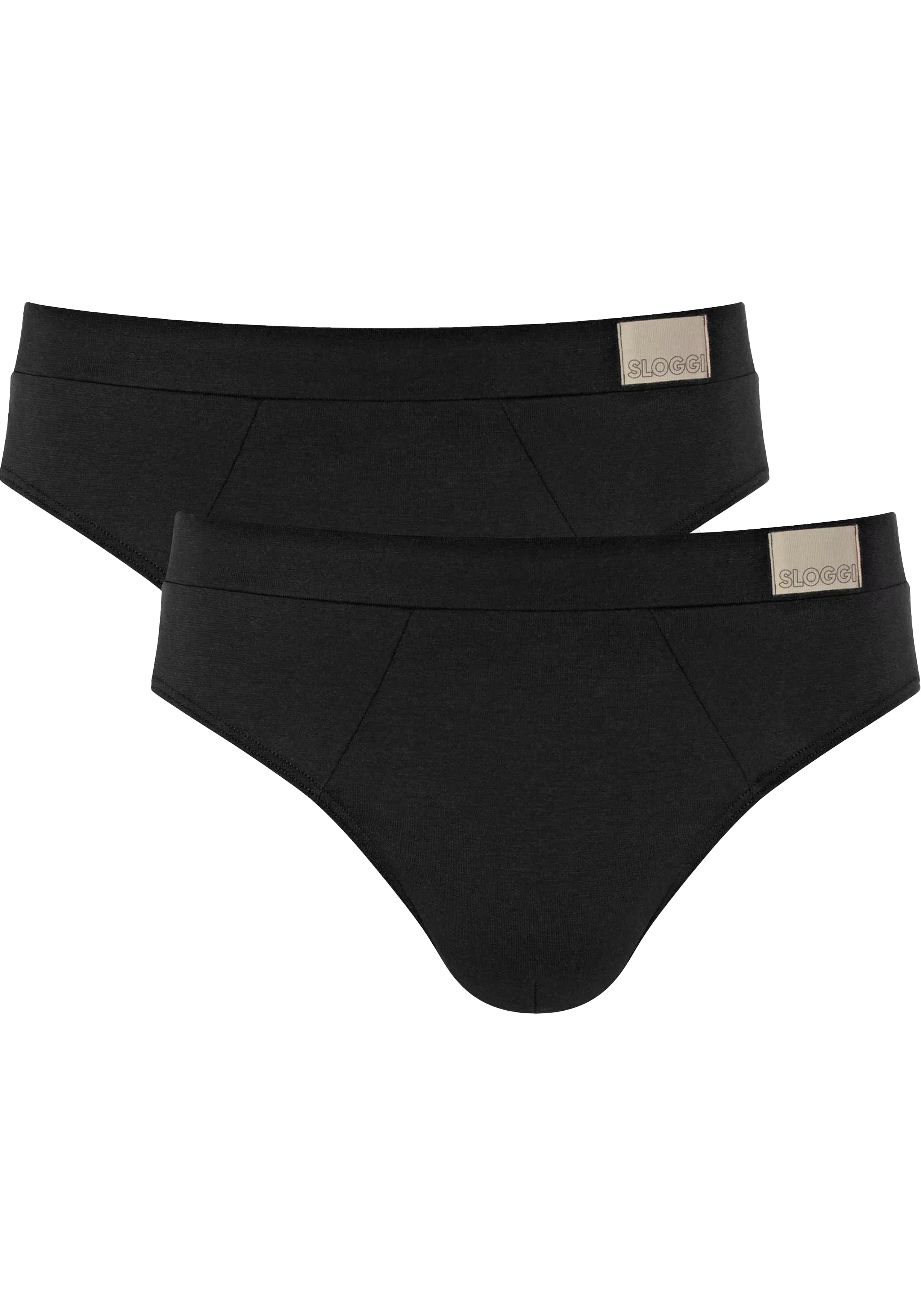 Sloggi Men GO Natural Brief, heren slip met smalle zijkanten (2-pack), zwart