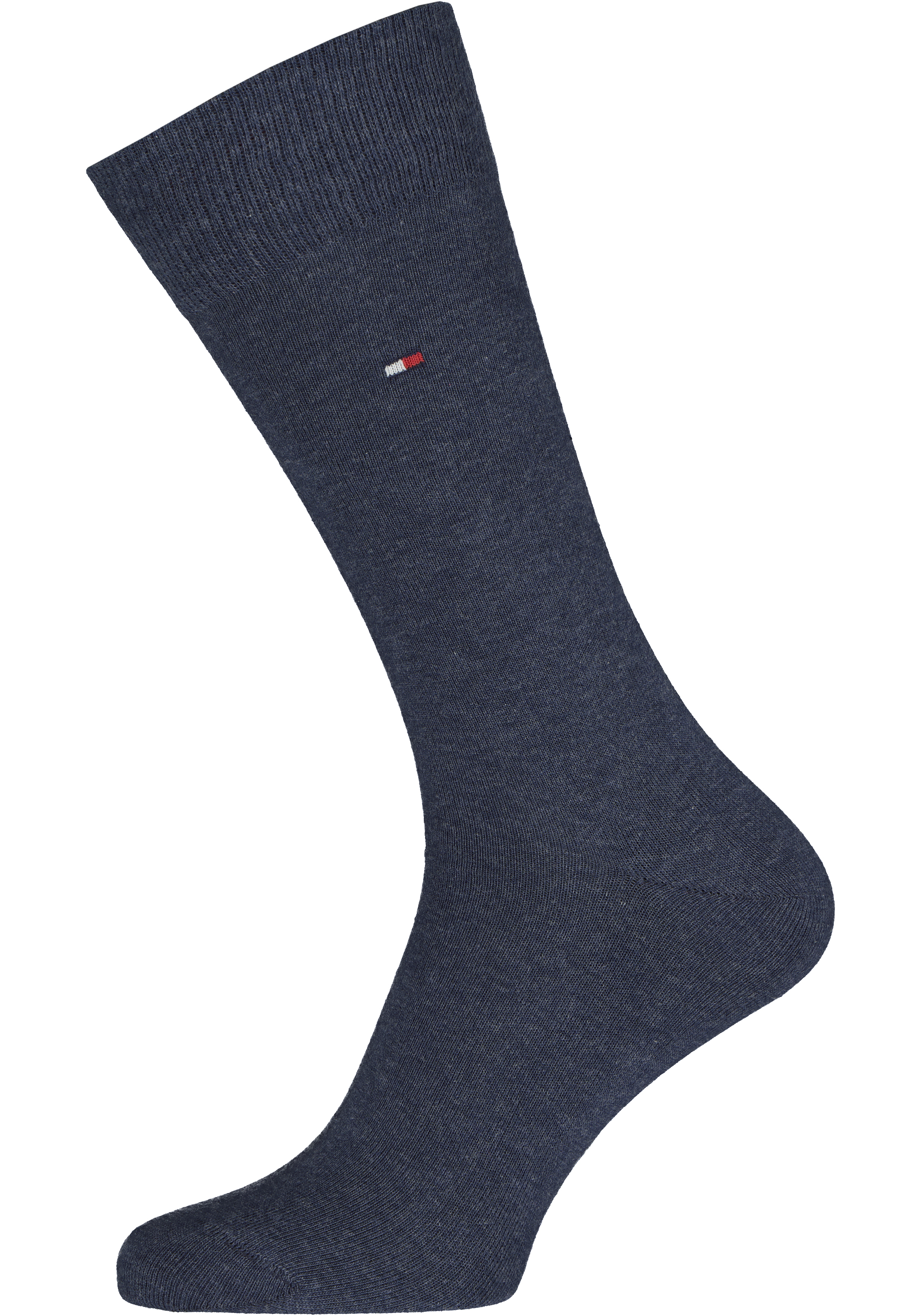 Tommy Hilfiger Duo Stripe Socks (2-pack), herensokken katoen, gestreept en uni, jeans blauw