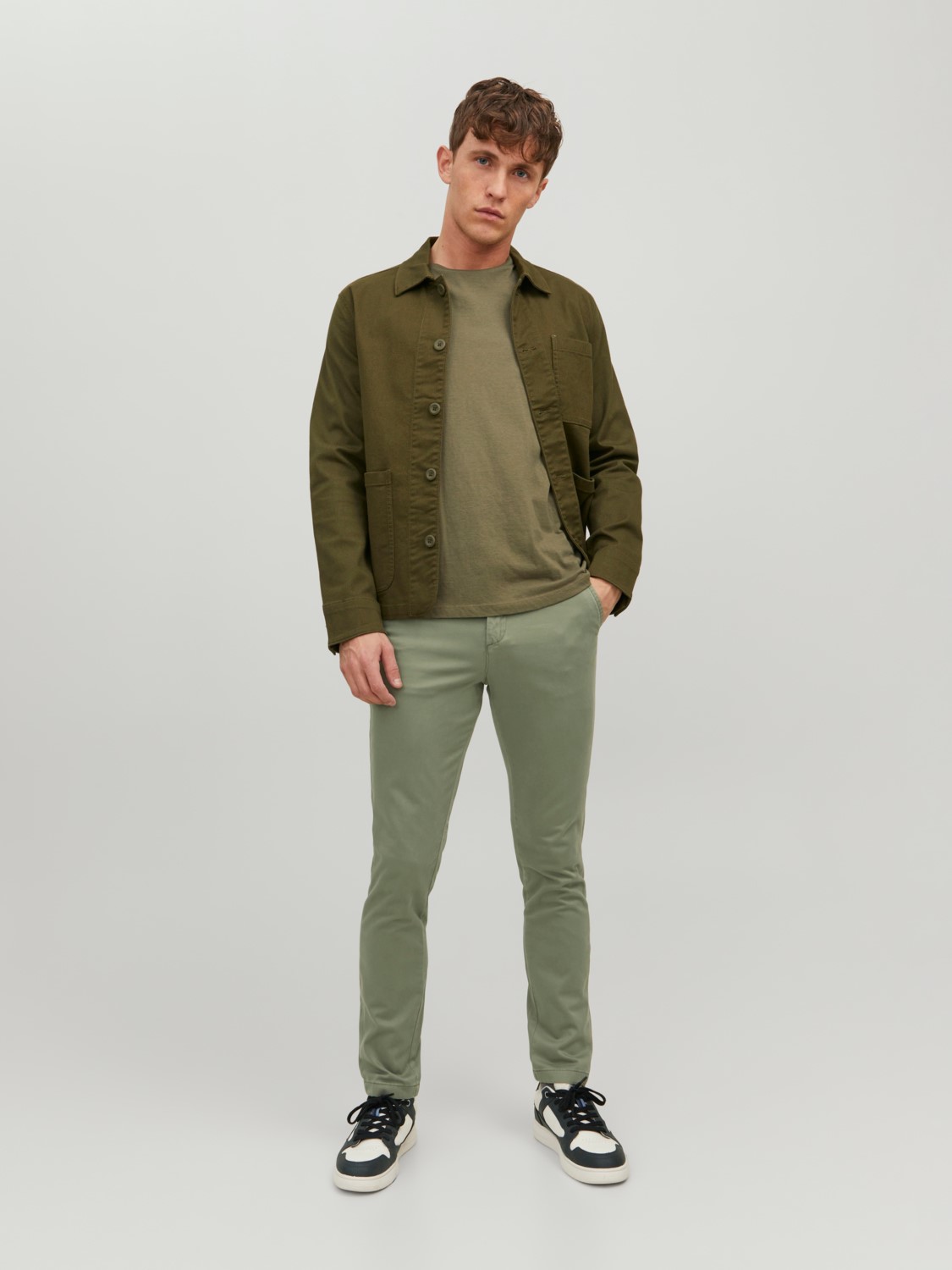 JACK & JONES Marco Bowie slim fit, heren chino, olijfgroen