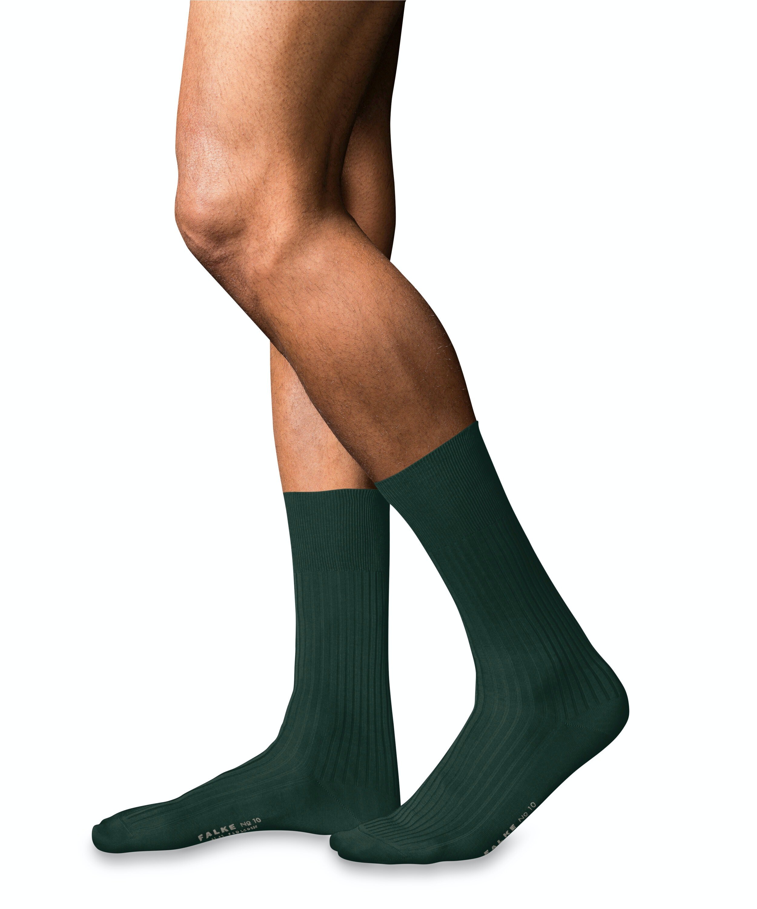 FALKE No. 10 Pure Fil d'Ecosse herensokken, groen (hunter green)