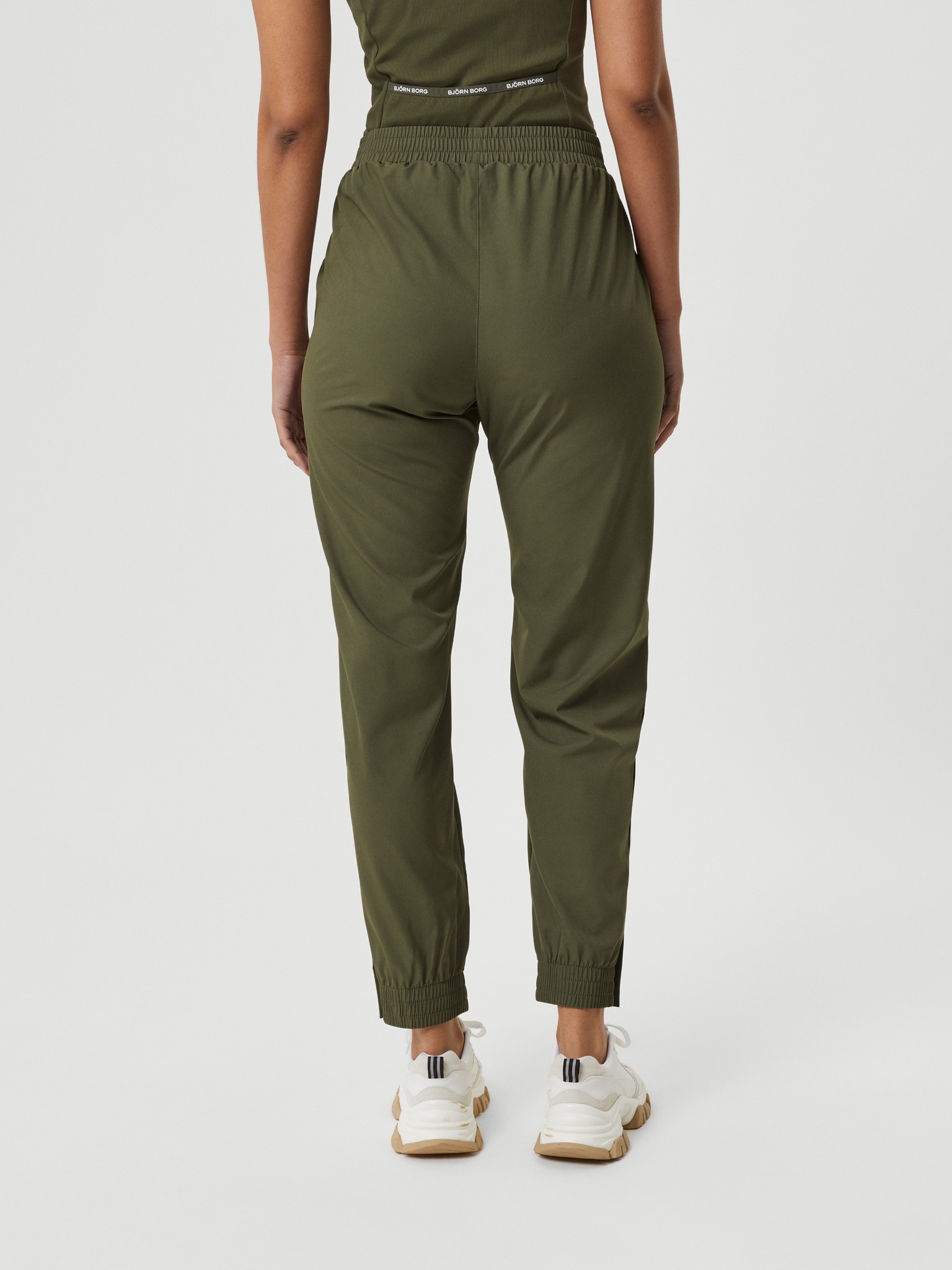 Bjorn Borg dames Ace Woven Track Pants, dames joggingbroek, groen